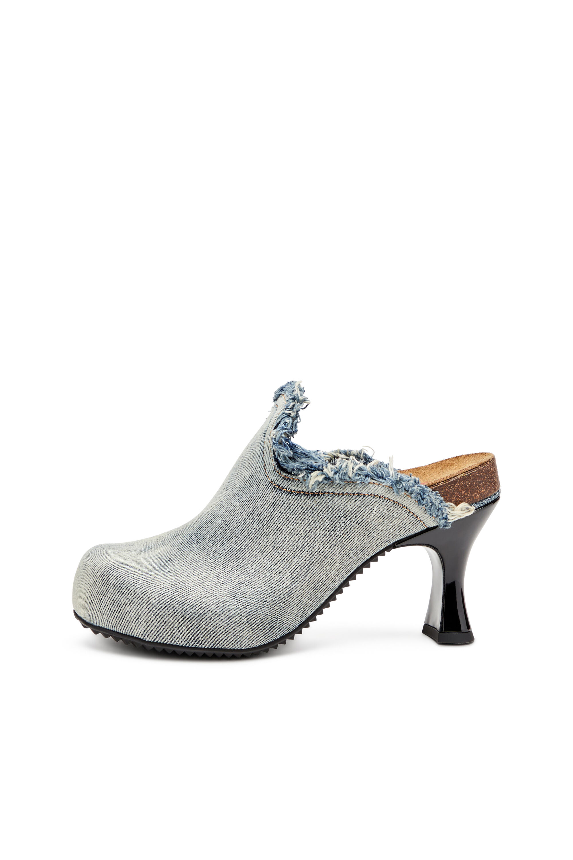 Women's D-Woodstock-Frayed denim mules | Blue | Diesel