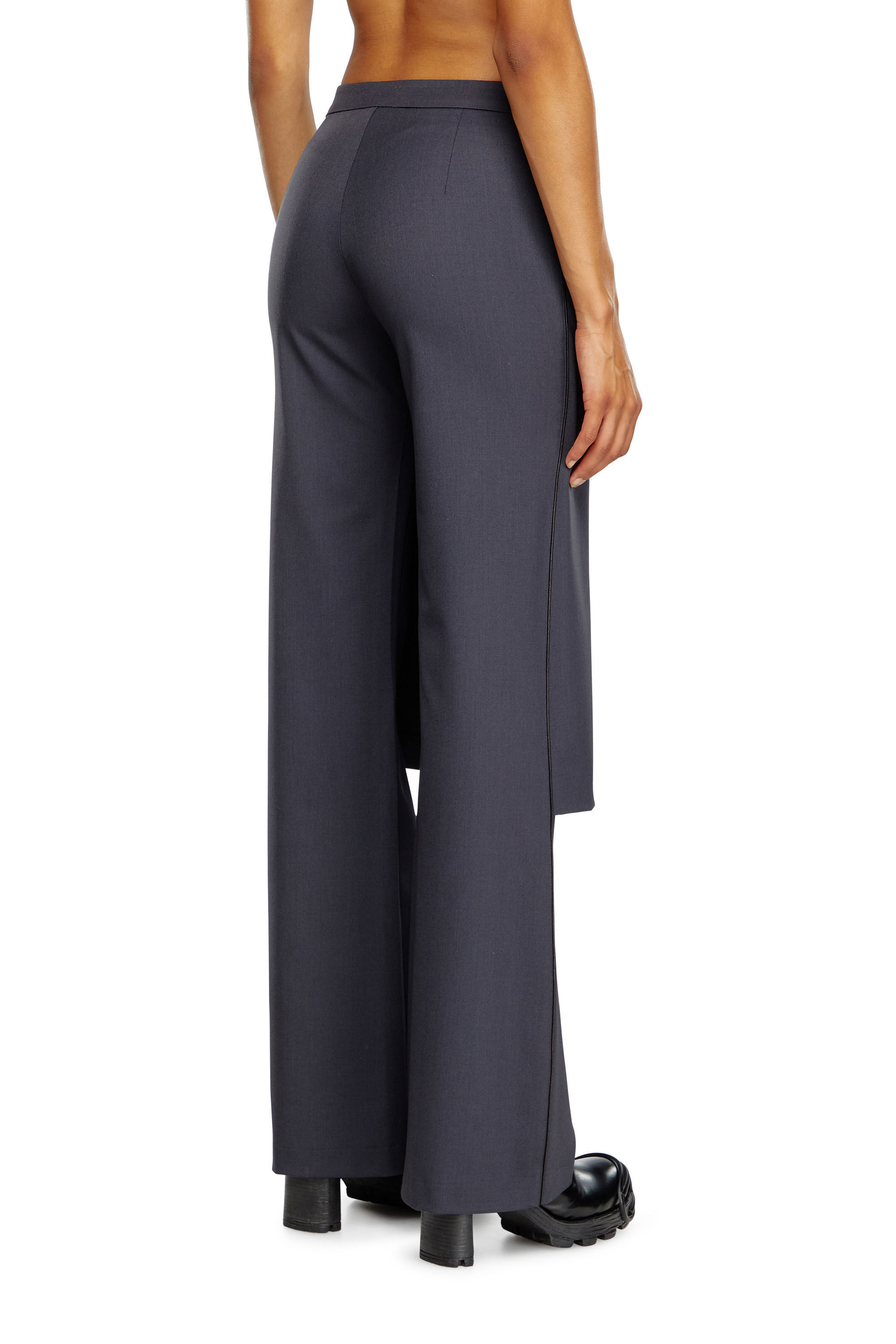 Women's Hybrid skirt-pants in wool blend | Grey | Diesel Women's Hybrid skirt-pants in wool blend | Grey | Diesel