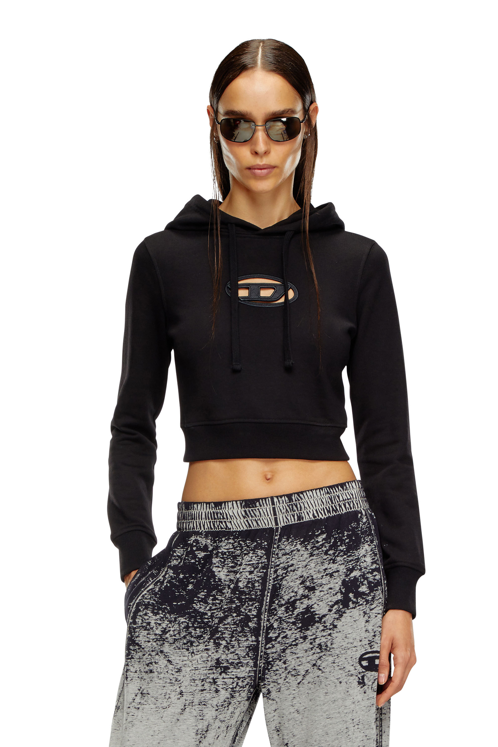 Crop top cut out hoodie hotsell