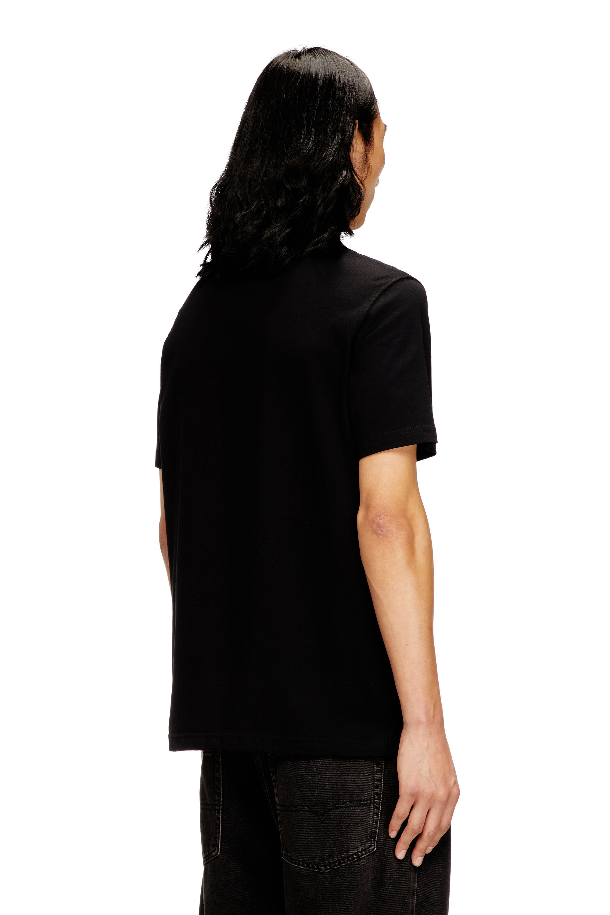 Men's T-shirt with metallic Oval D | Black | Diesel