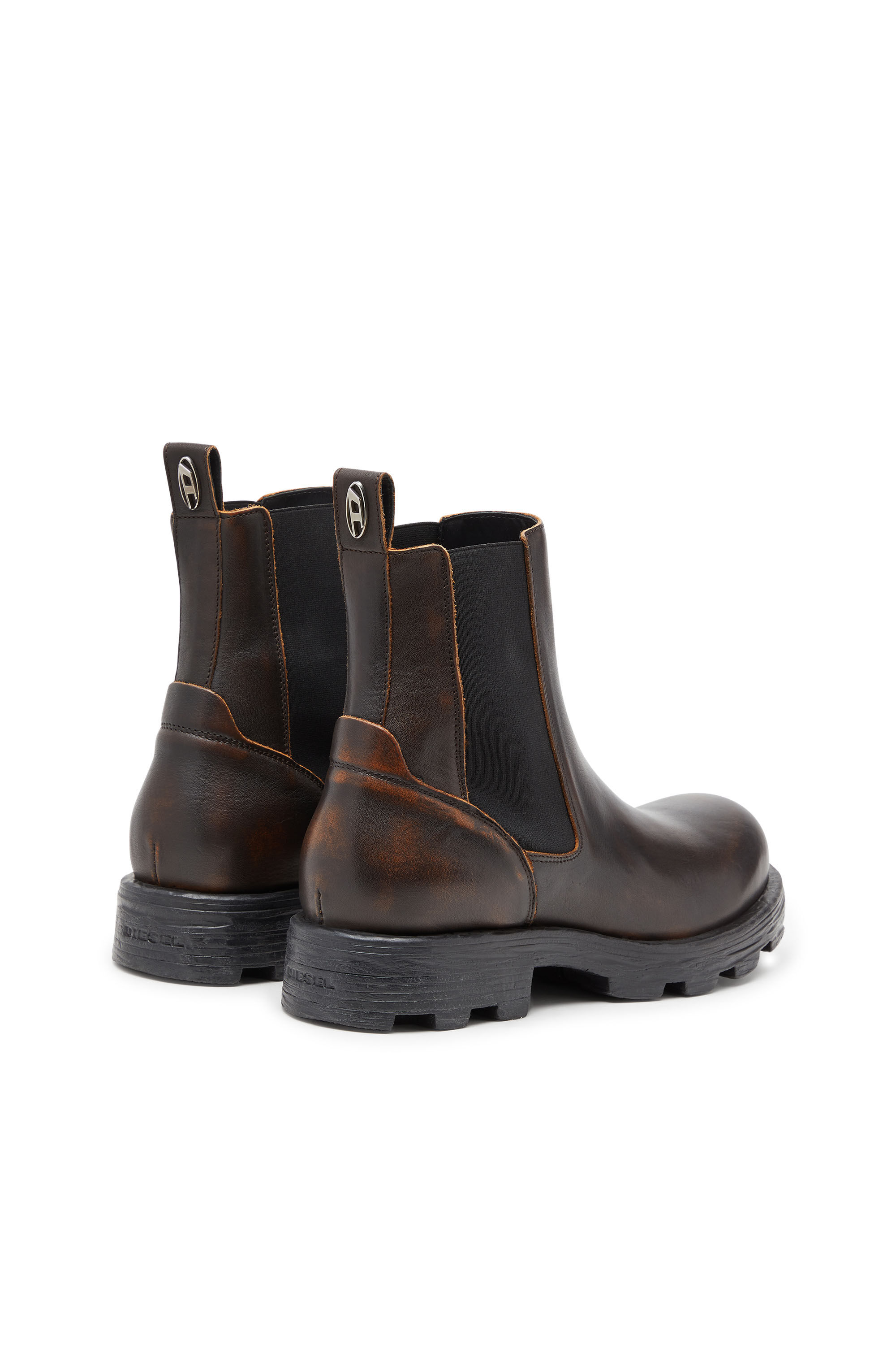 Men's D-Hammer-Chelsea boots in brushed leather | Brown | Diesel