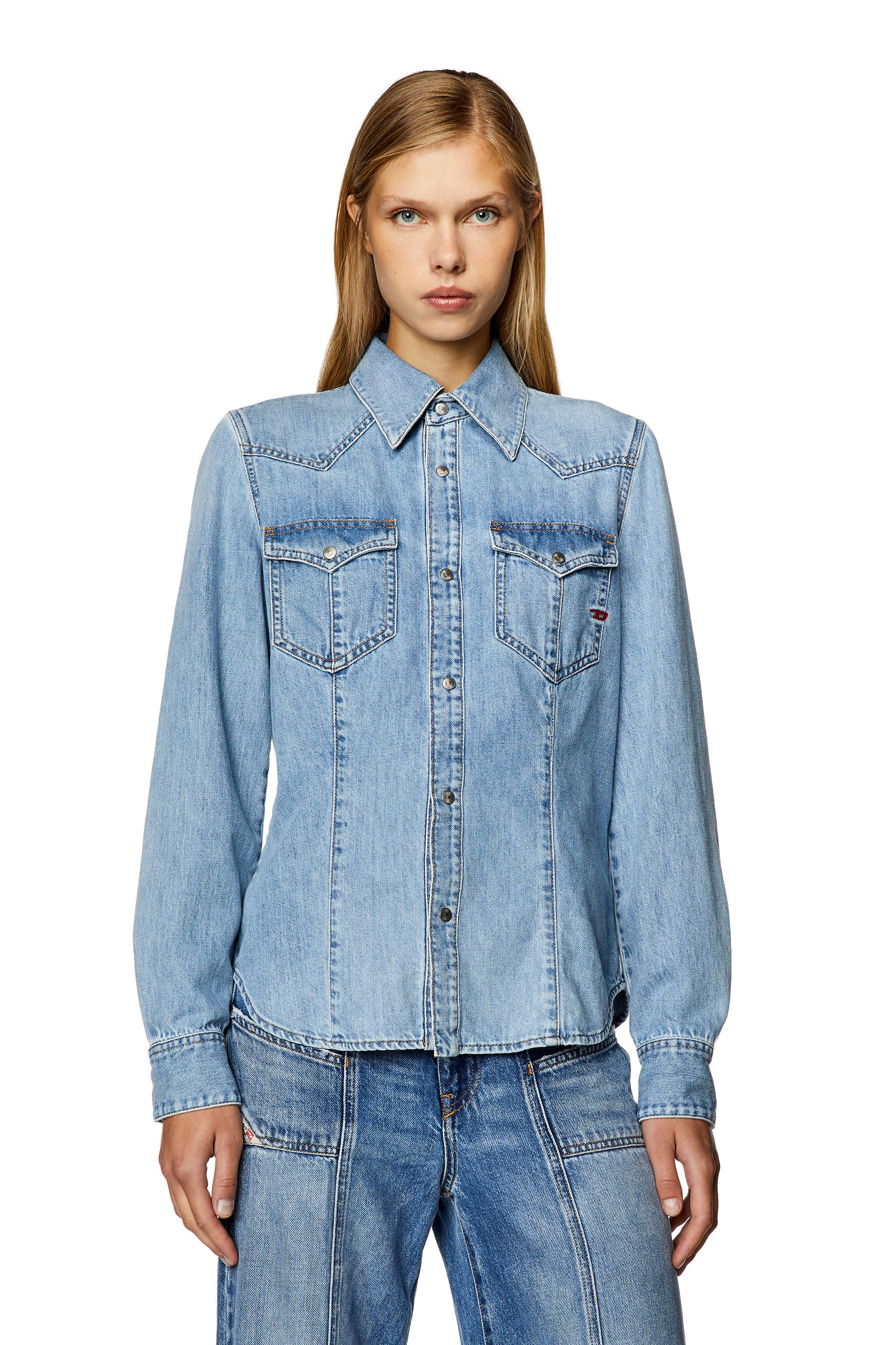 Womens denim western shirt new arrivals