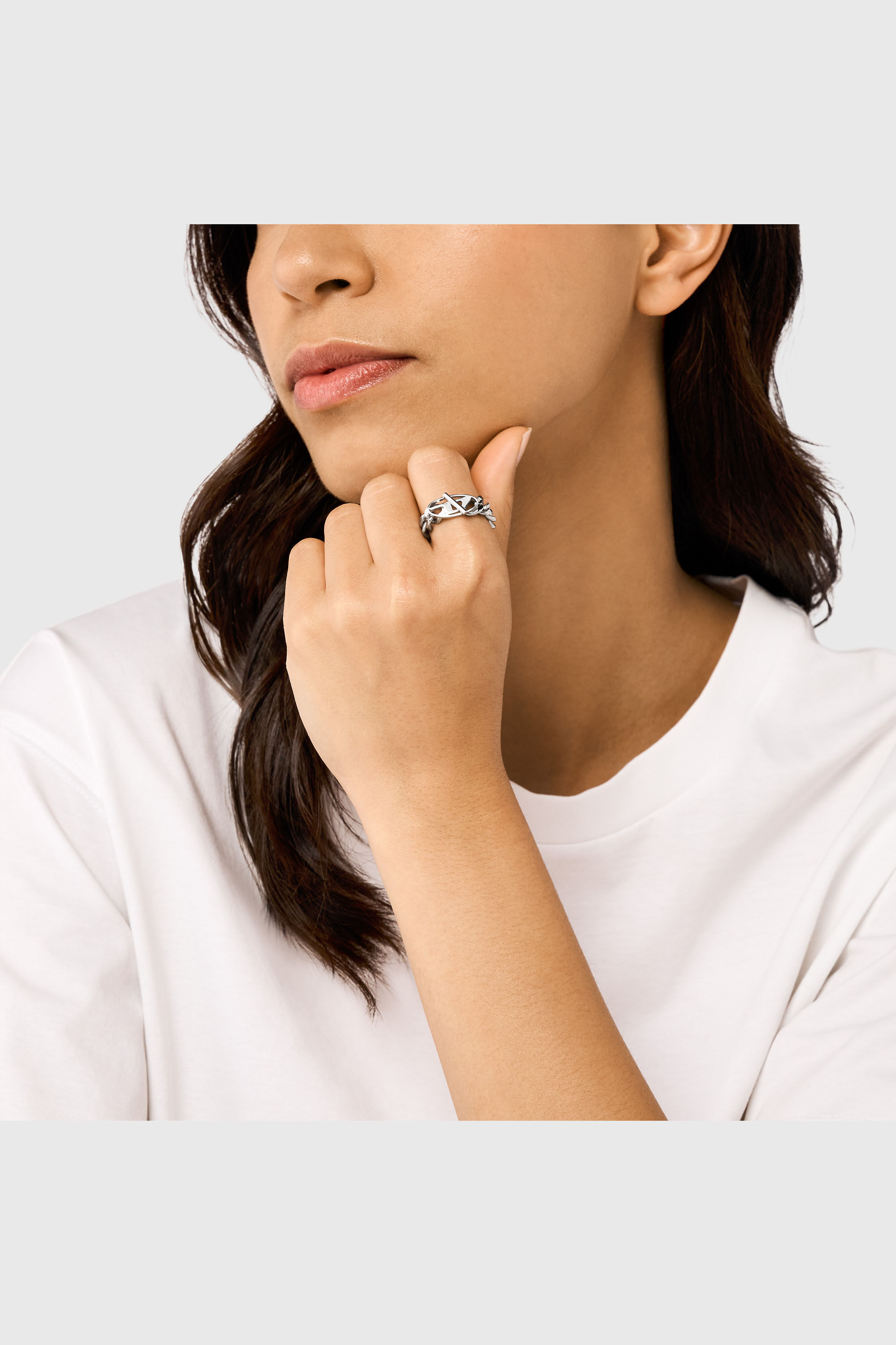 Diesel - DX1533040, Unisex's Stainless Steel Soft Chain Ring in Silver - 3