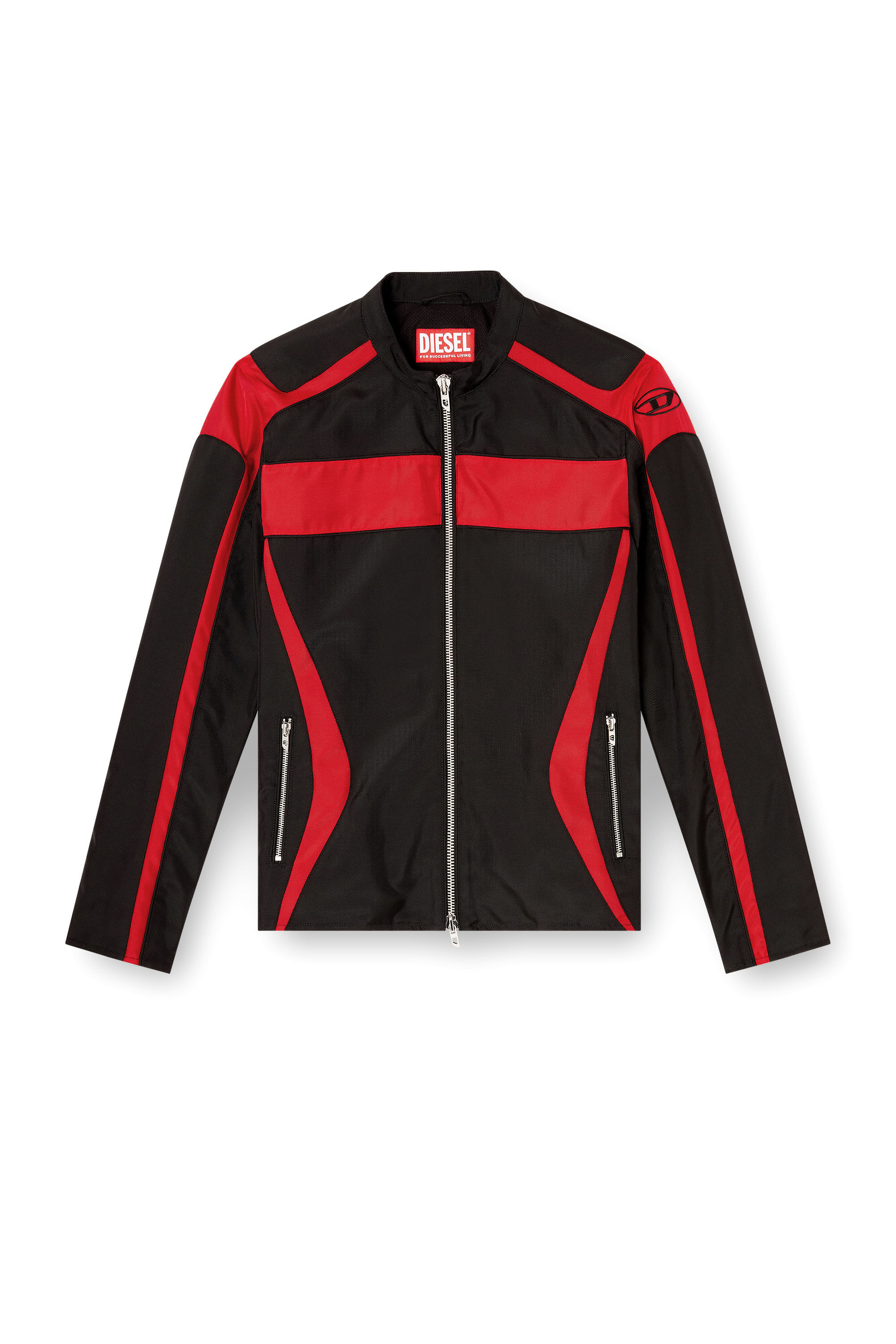 ジャケット・アウター Diesel Jacket J-Red Slim Fit Nylon Biker Men's Biker jacket in colour-block canvas | Multicolor | Diesel