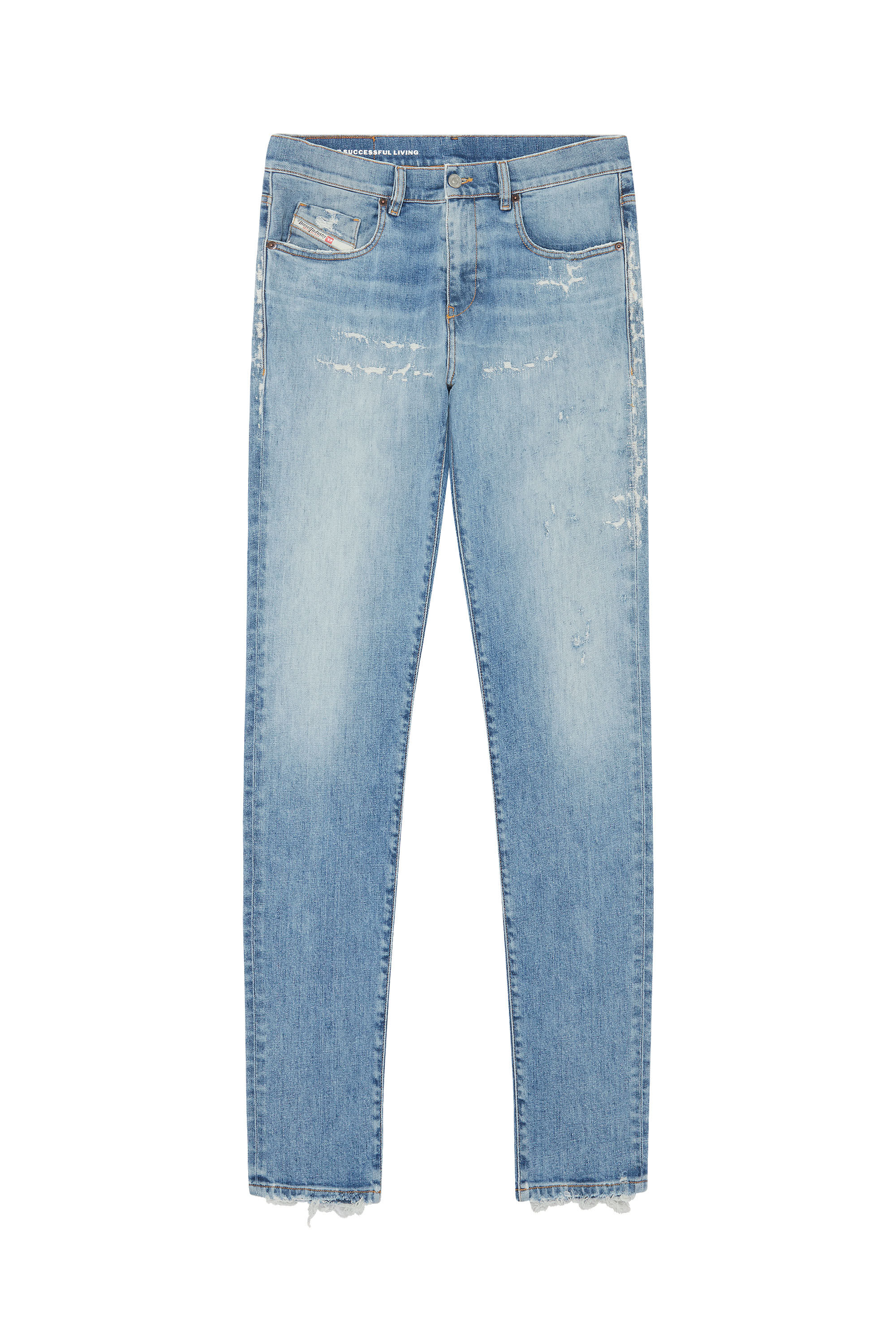 Diesel - 2019 D-Strukt 09E73 Slim Jeans, Light Blue - Image 2