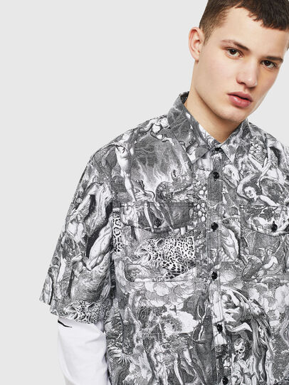 S WED KAOS  Man Poplin shirt with Divine Comedy print Diesel