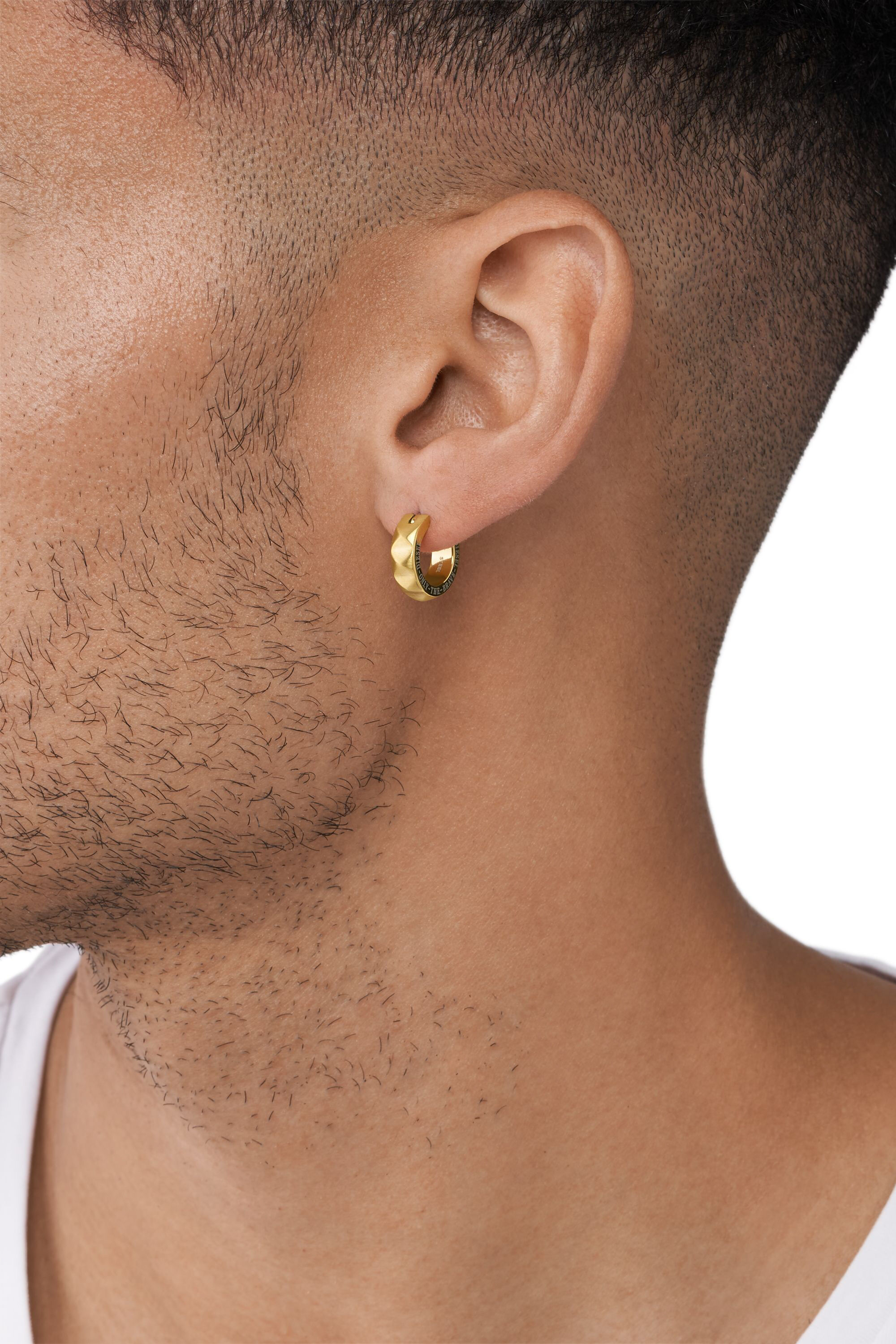 DIESEL ゴールド フープピアス Dx1417(両耳) Women's Gold-Tone Stainless Steel single hoop earring | Gold | Diesel