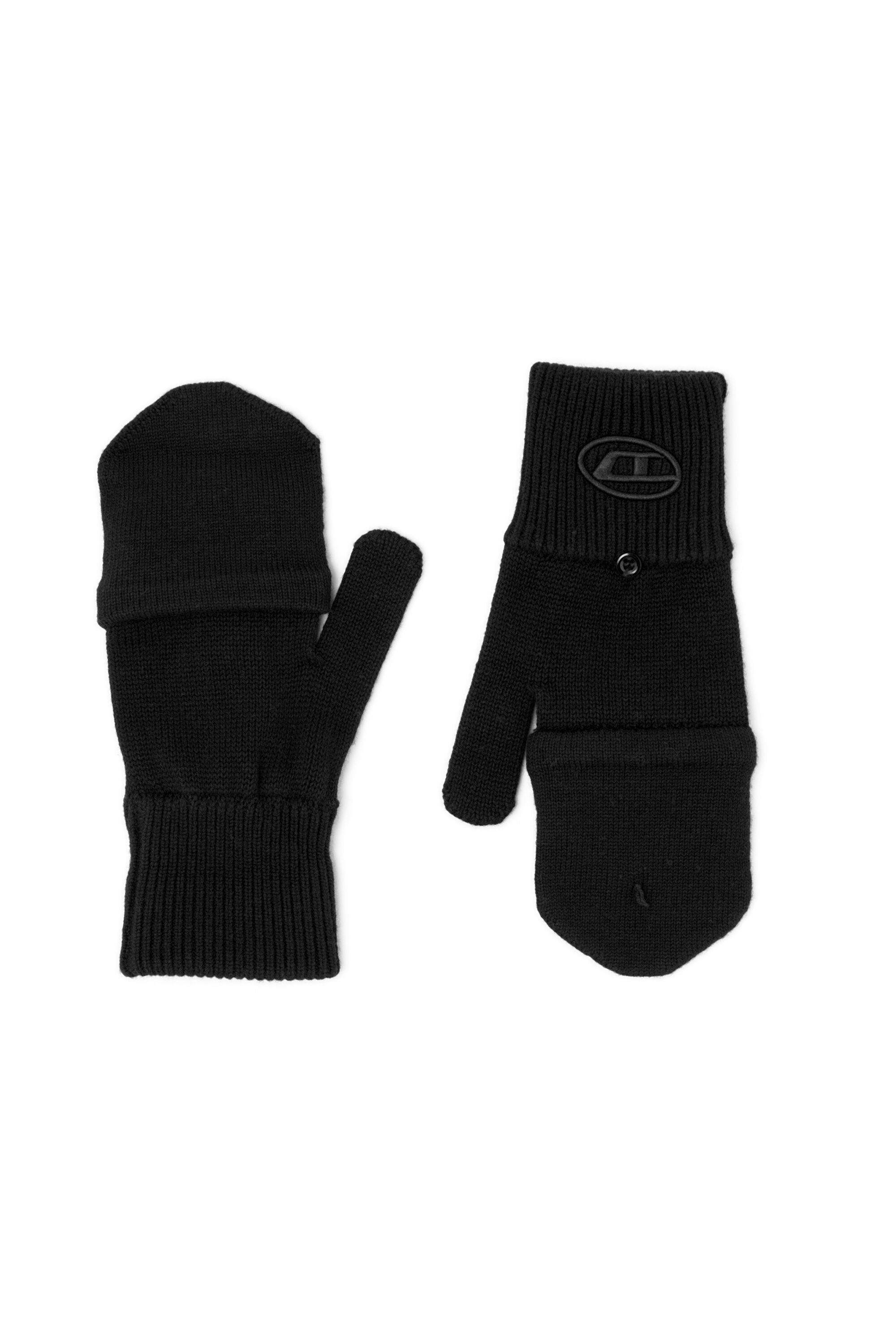 レディース メンズ ウィメンズ ニットグローブ 手袋 K-Cody-B Women's Wool-blend gloves with Oval D logo | Black | Diesel