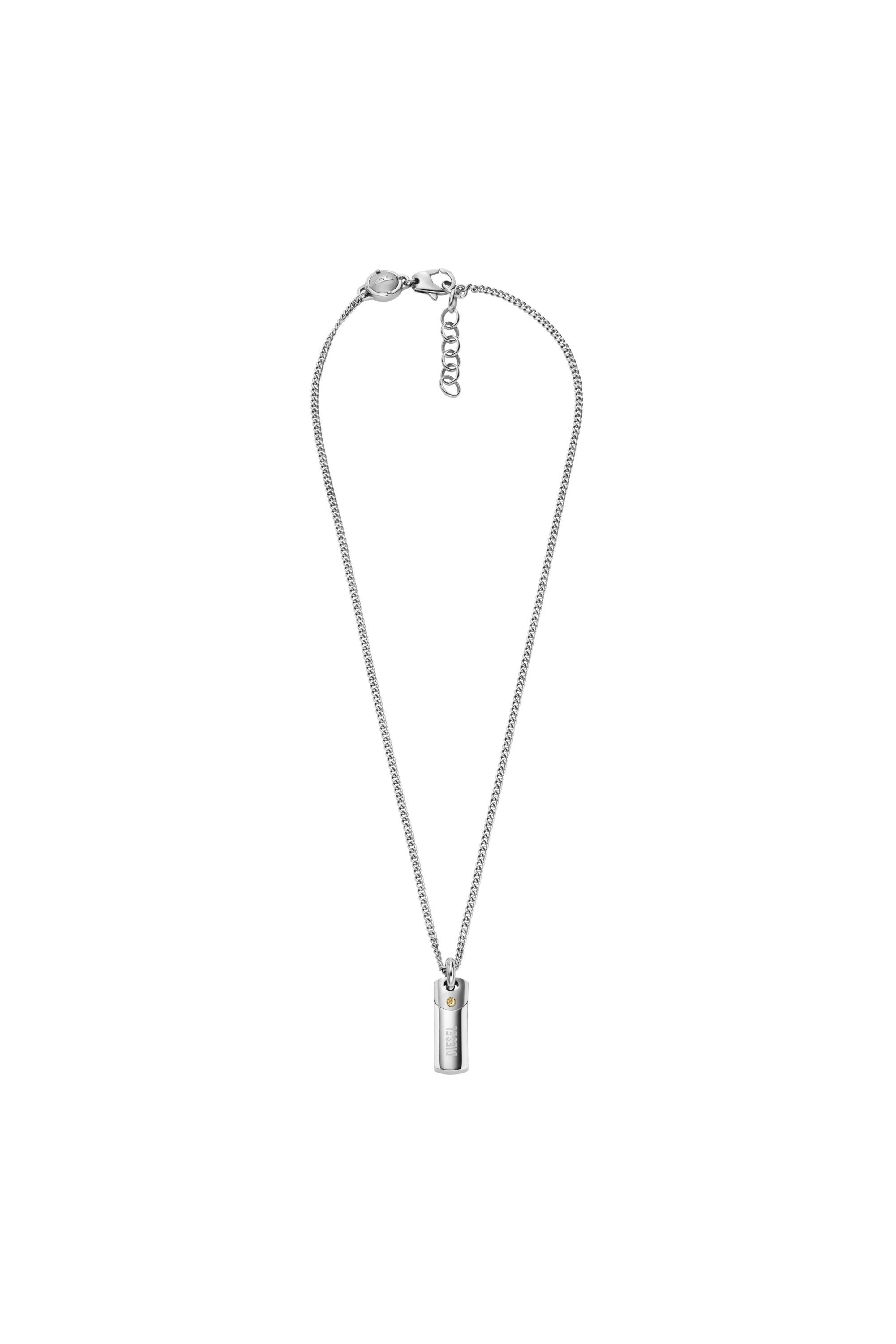 Diesel - DX1116, Man's Steel dog tag pendant necklace in Silver - 1