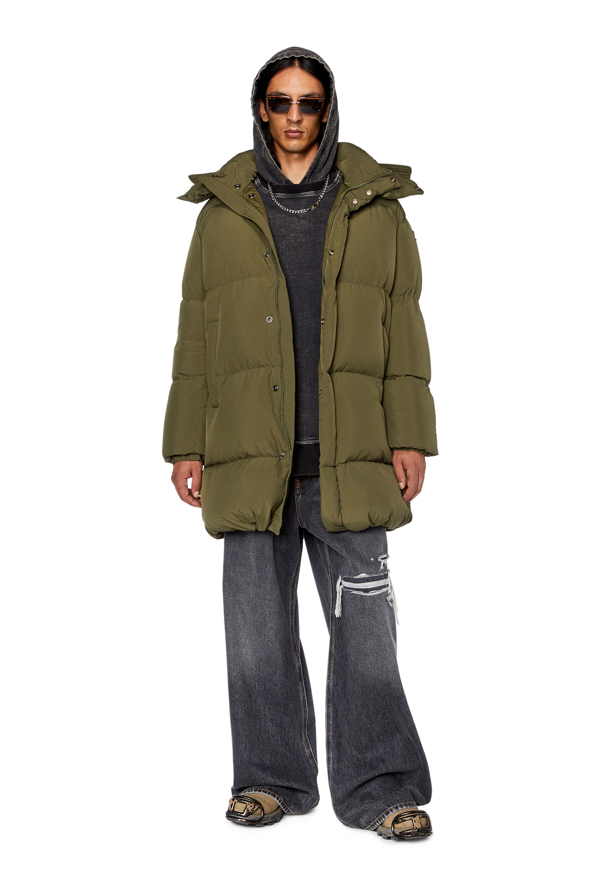 Men s Down coat with ViralOff treatment W ROLFYS LONG Diesel