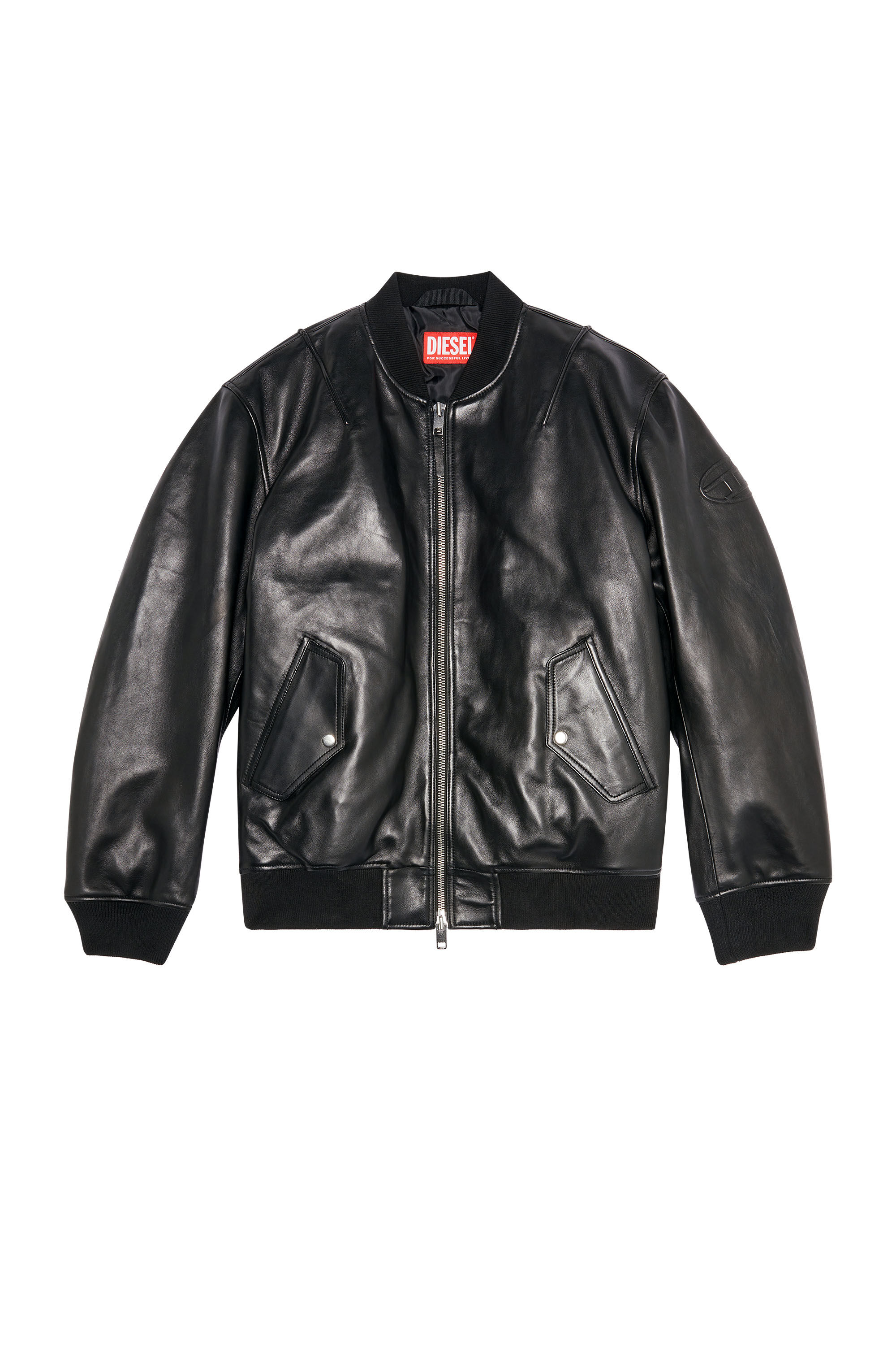 Diesel leather cheap hooded jacket