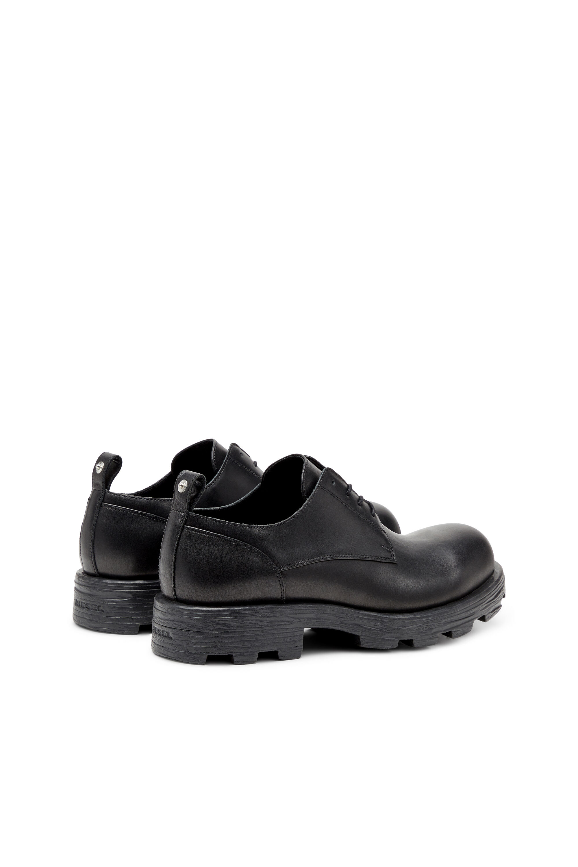 Men s D Hammer Derby shoes in textured leather Black Diesel