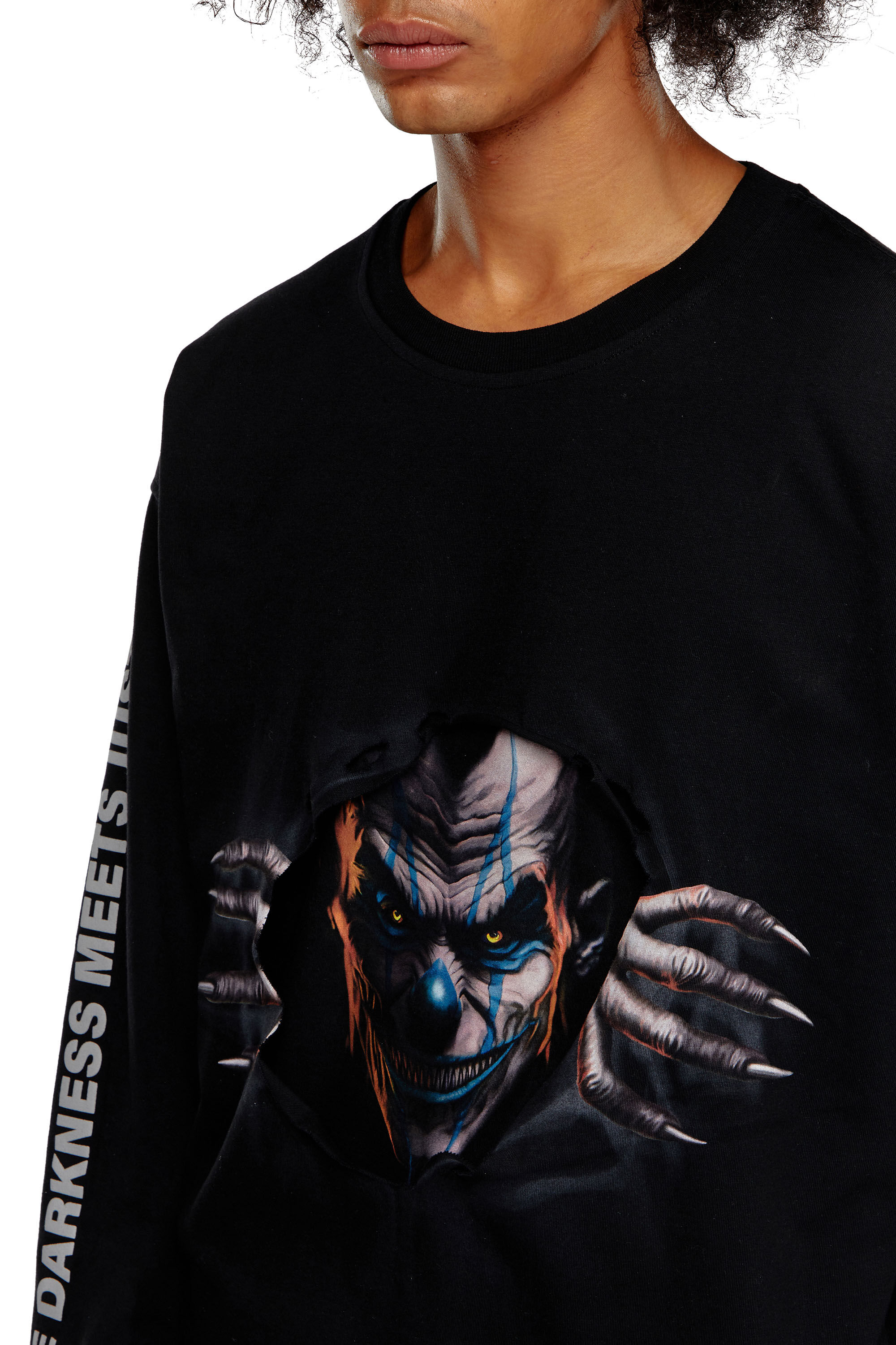 Diesel - T-BOXT-LS-P1, Man's Long-sleeve T-shirt with poster print in Black - 5