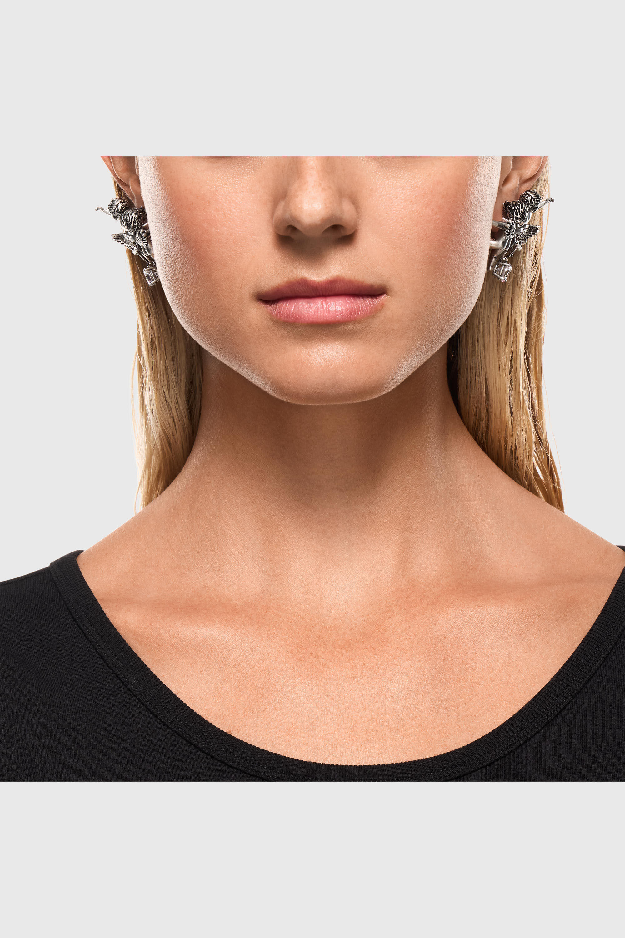 Diesel - DX1753040, Unisex's Silver-tone angel drop earrings in Silver - 4