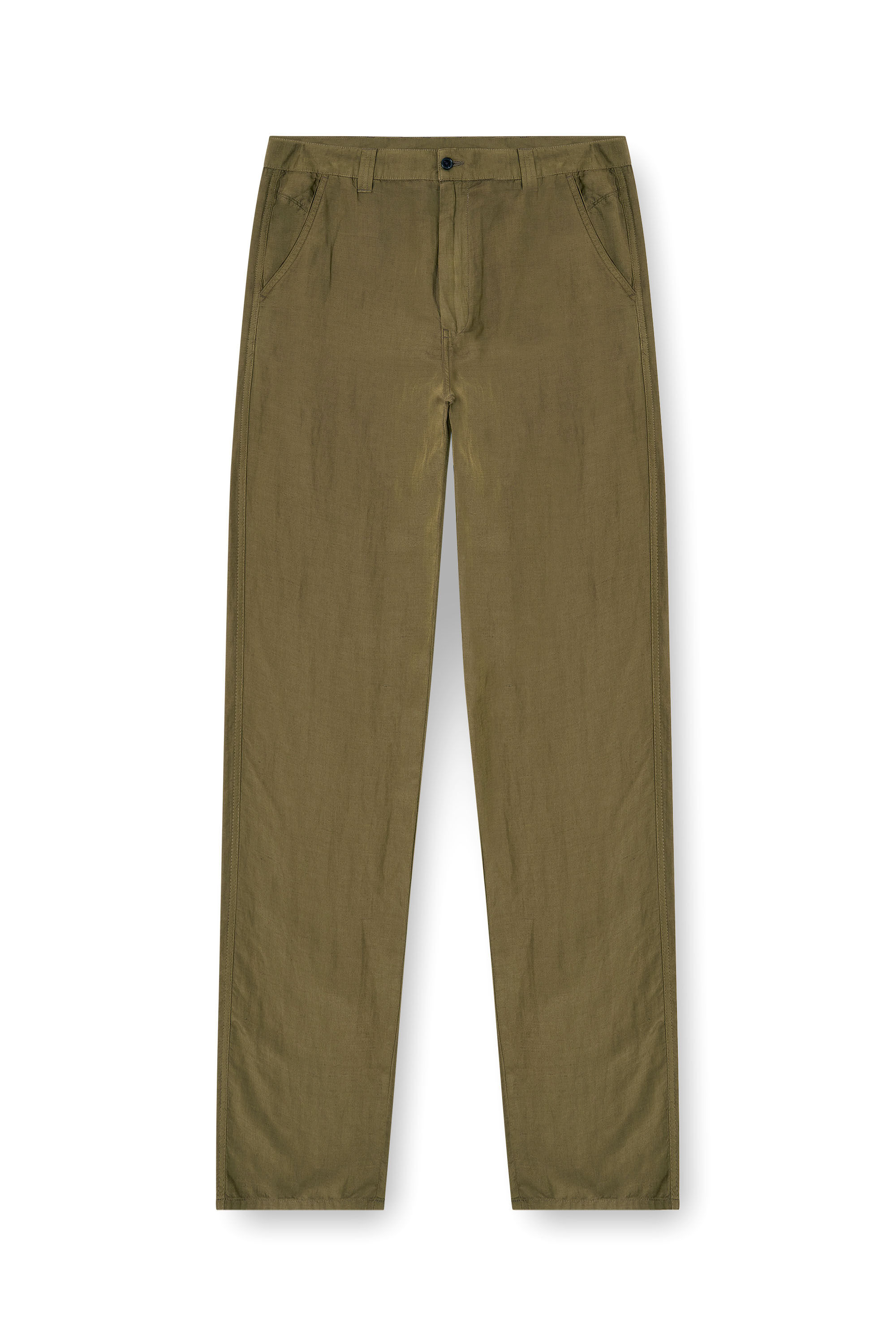 Men's Linen-blend pants with wide leg | Green | Diesel