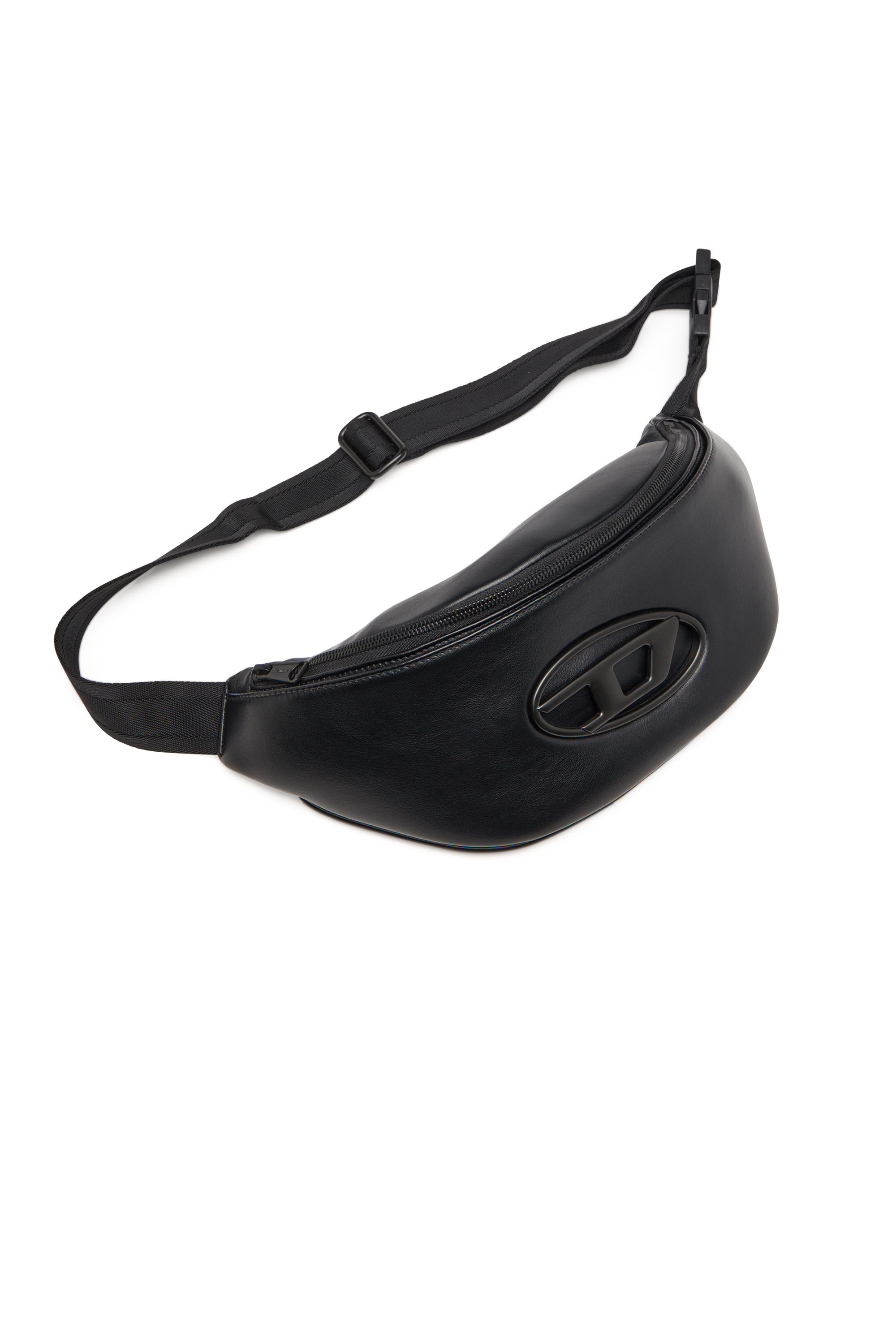 Men s Belt bag in PU and neoprene Black Diesel