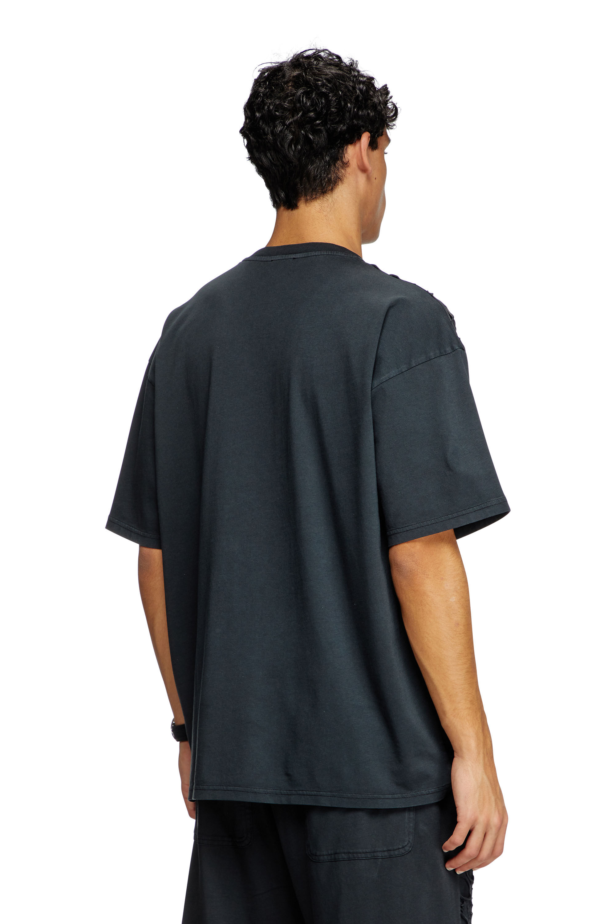 Men's T-shirt with hole detail | Black | Diesel