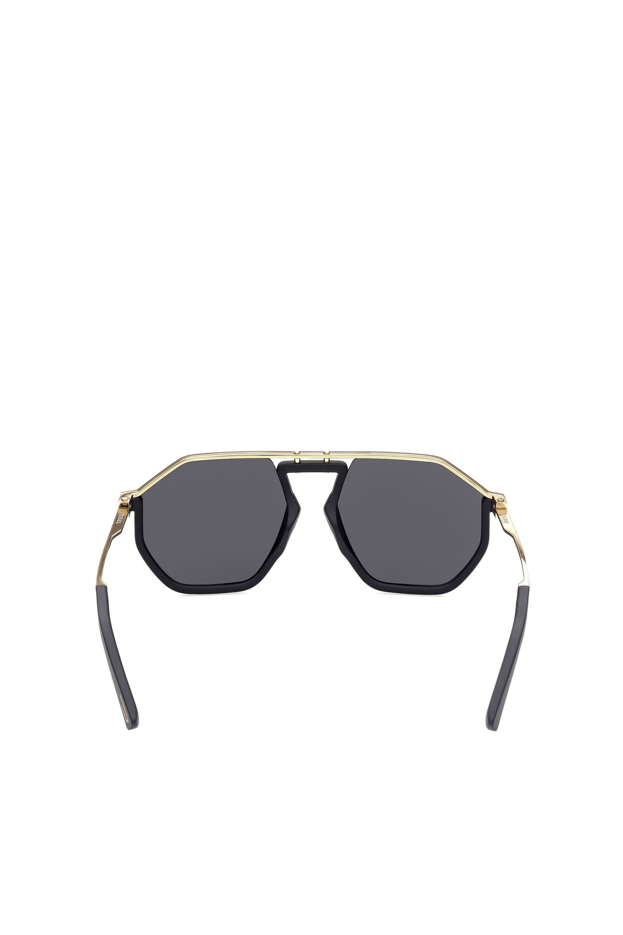 Diesel - DL0346, Unisex's Pilot metal and injection-molded sunglasses in Black/Gold - 3