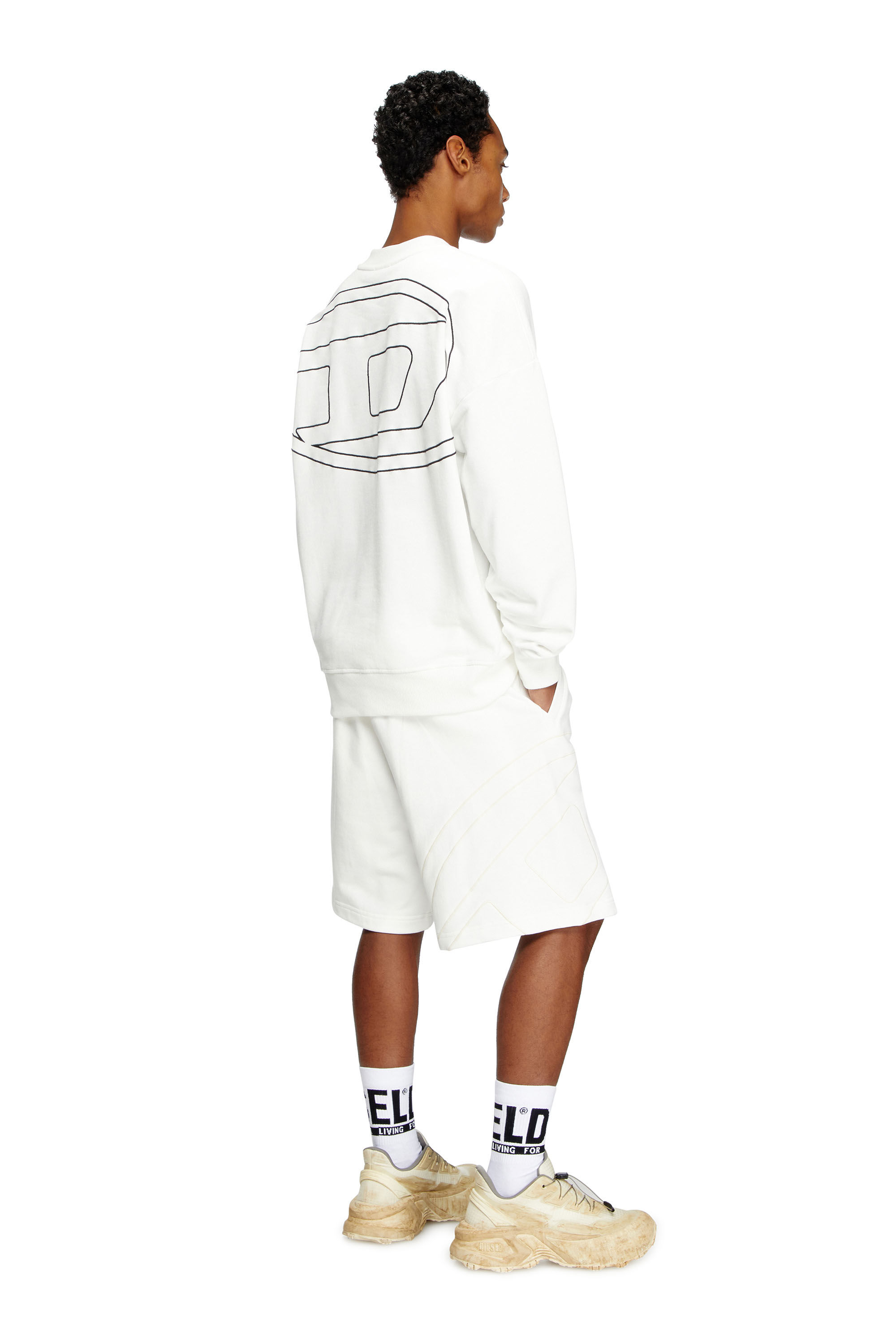 Diesel - S-ROB-MEGOVAL-D, Man's Sweatshirt with logo embroidery in White - 1