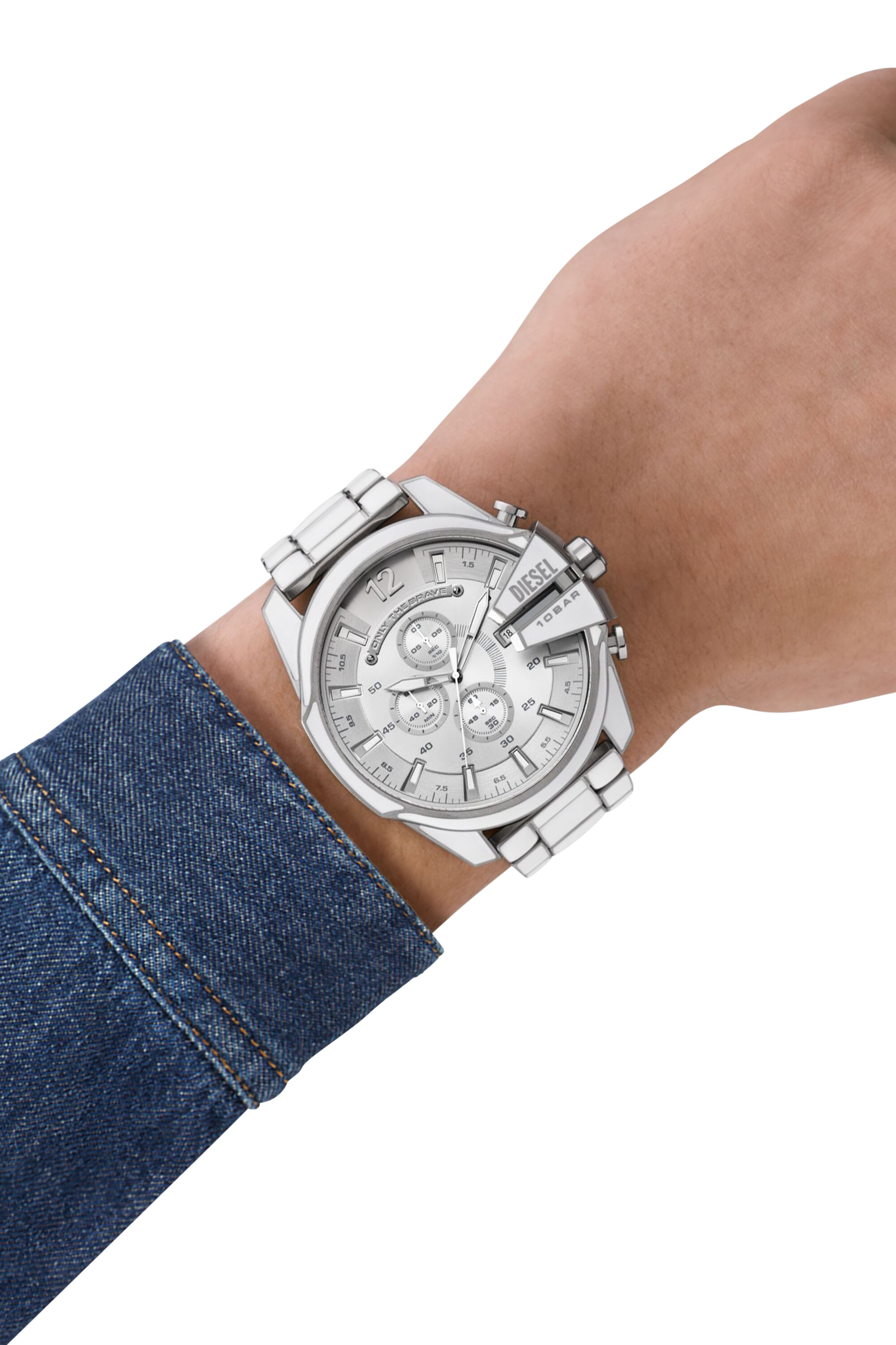 Men's Mega Chief white and stainless steel watch | Silver