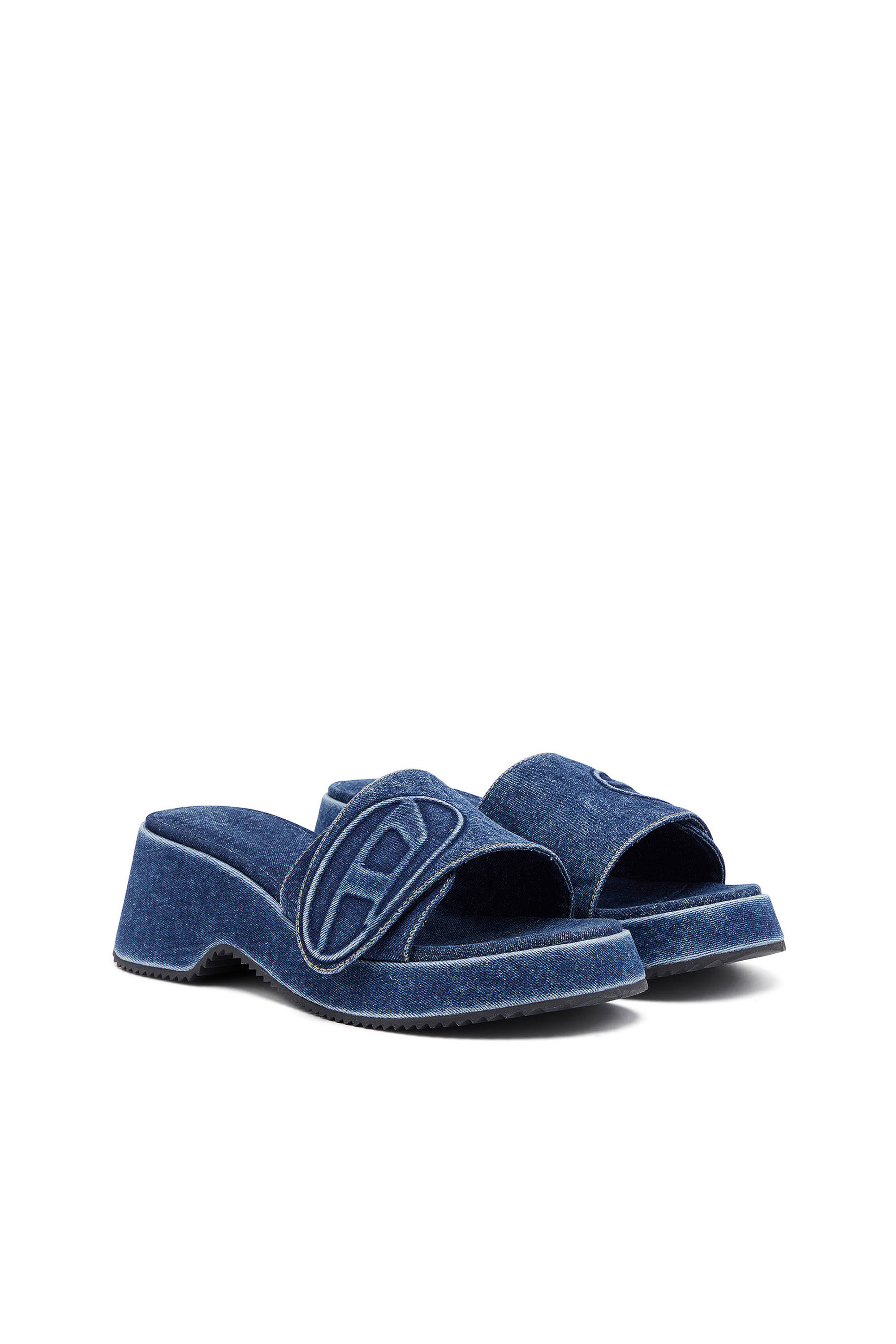 Women s Sa Oval D Pf W Denim slide sandals with Oval D strap