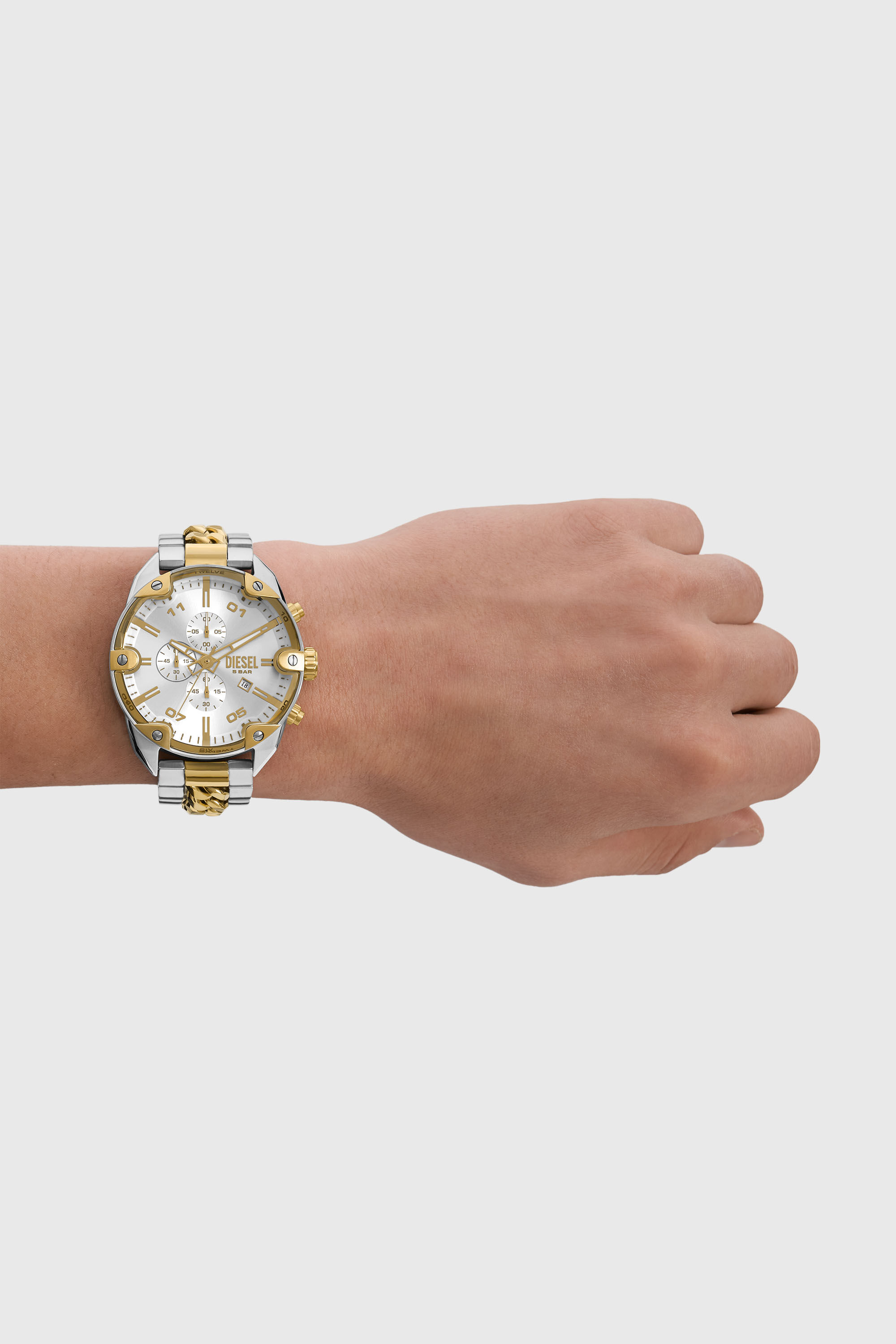 Diesel - DZ4629, Man's Spiked Stainless Steel Watch in Silver - 4
