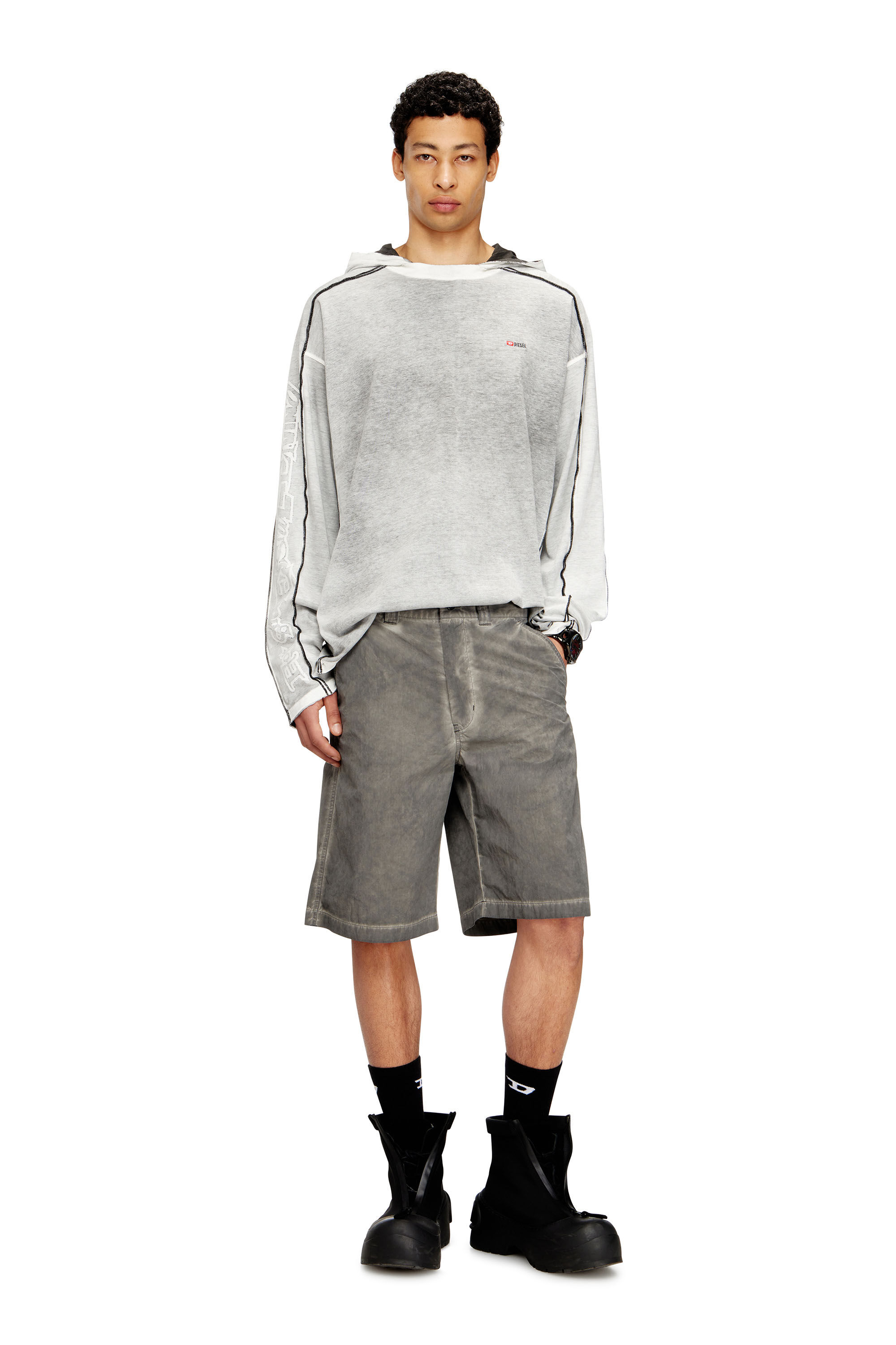 Men's Cotton hoodie with colour spray | Multicolor | Diesel