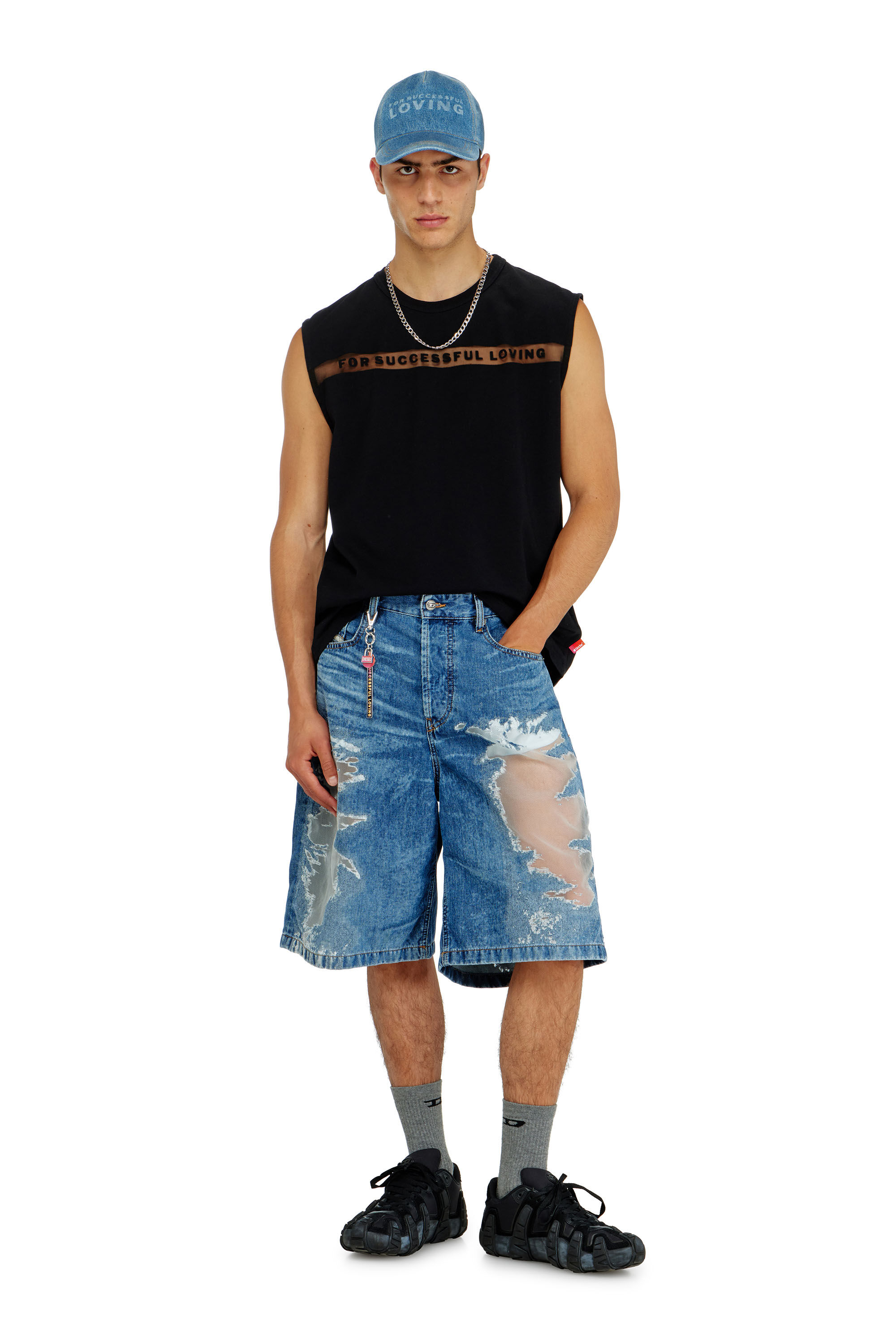 Women's Tank top with For Successful Loving logo | Black | Diesel