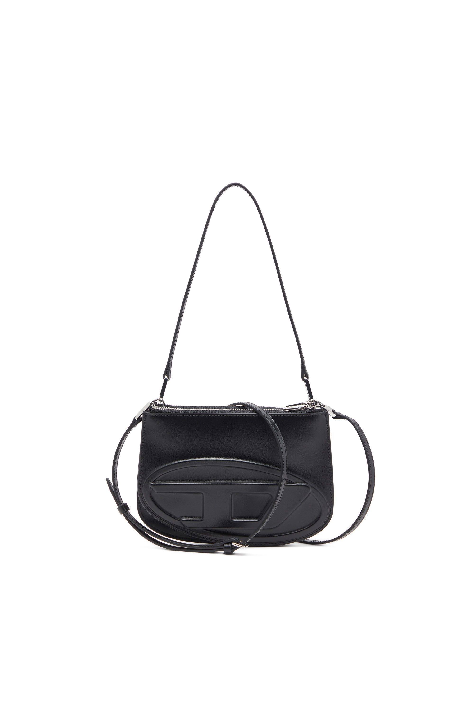 Women's 1DR Twin-Double-pouch shoulder bag in printed leather