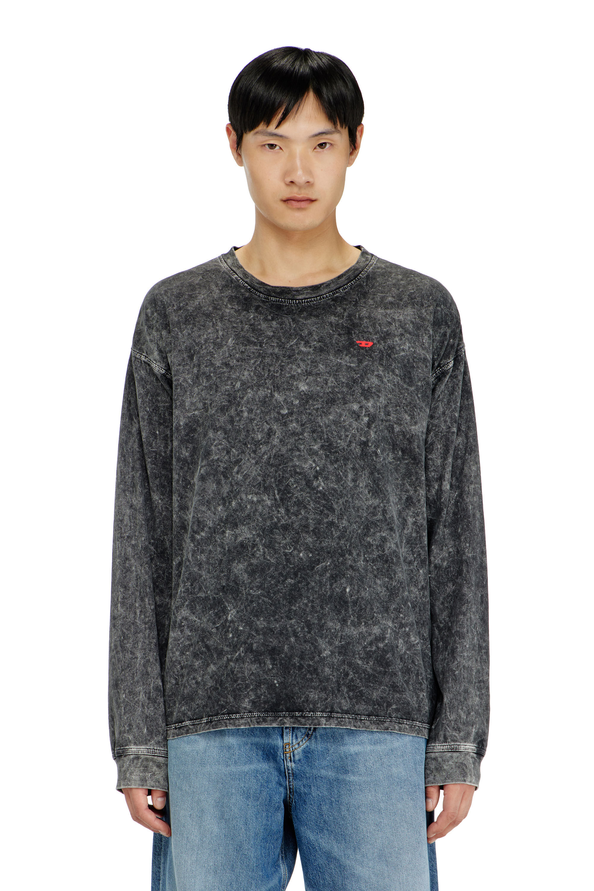 Diesel - T-BOXT-LS-AA5, Man's Long sleeve top with treated effect in null - 3