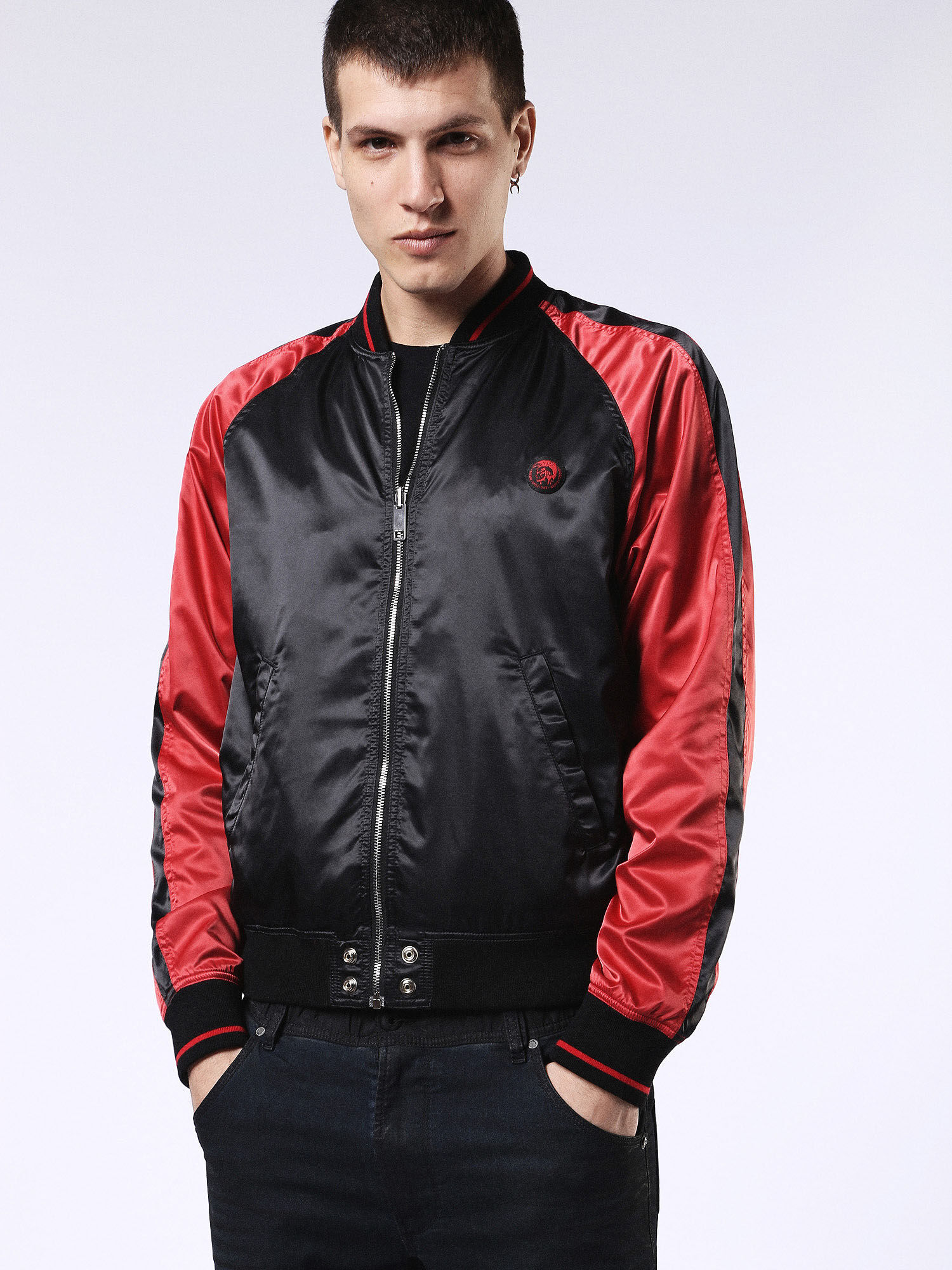 00S7RQ0LAQL Jackets Man DVL-BOMBER-RE by Diesel Black 00S7RQ0LAQL Jackets Man DVL-BOMBER-RE by Diesel Black
