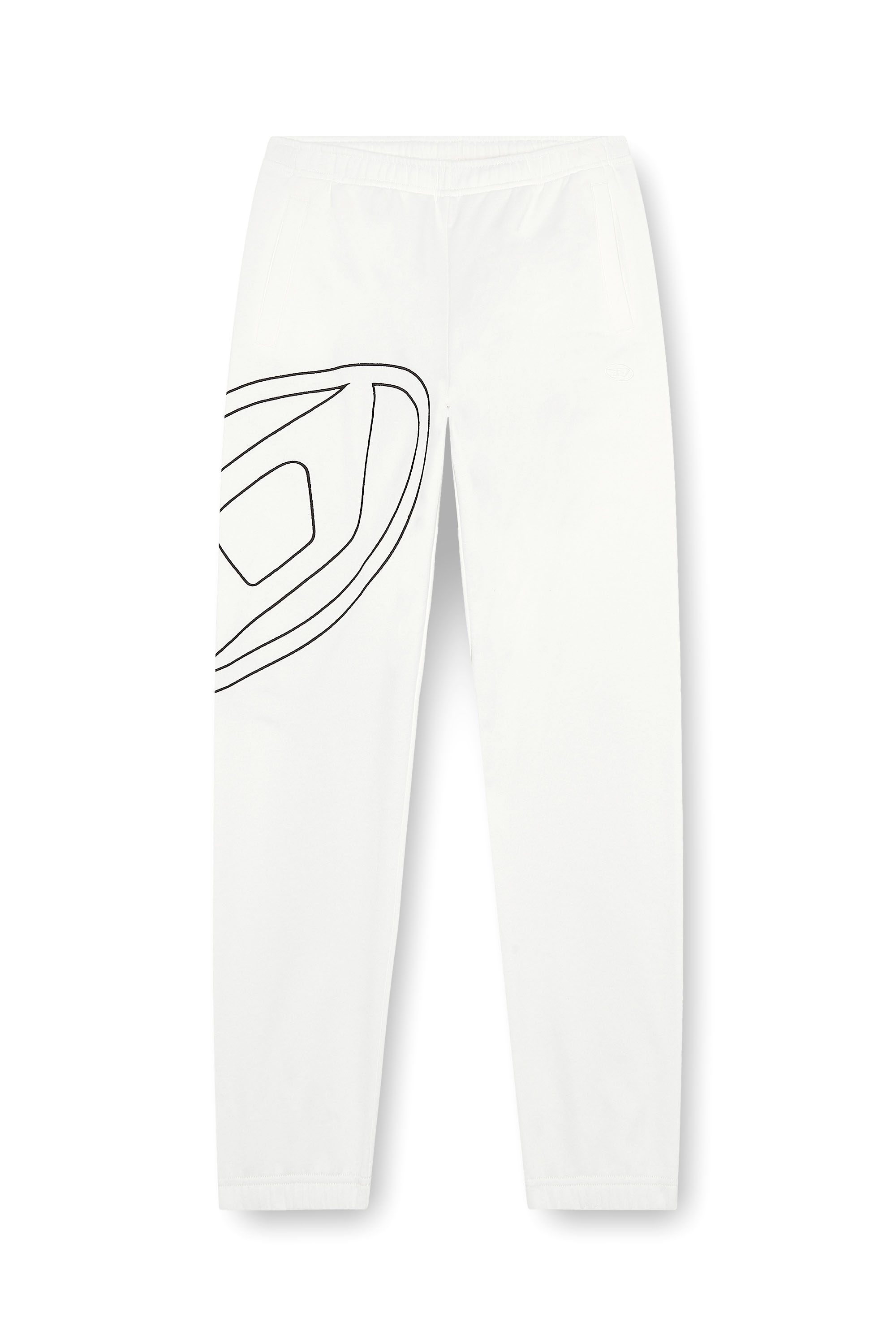 P-MARKY-MEGOVAL-D, White Diesel - P-MARKY-MEGOVAL-D, Man's Track pants with mega oval D in White - 2