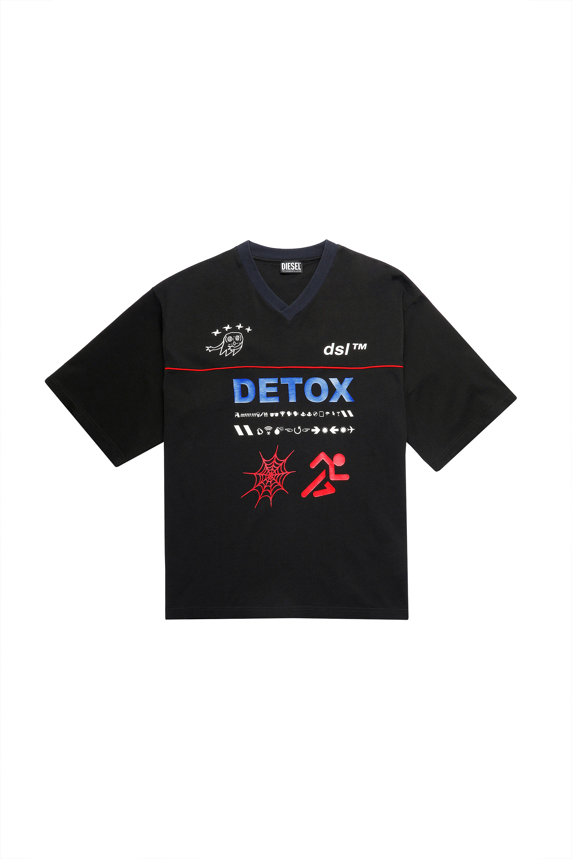 T-DELPHIVY-SLITS, Black - T-Shirts