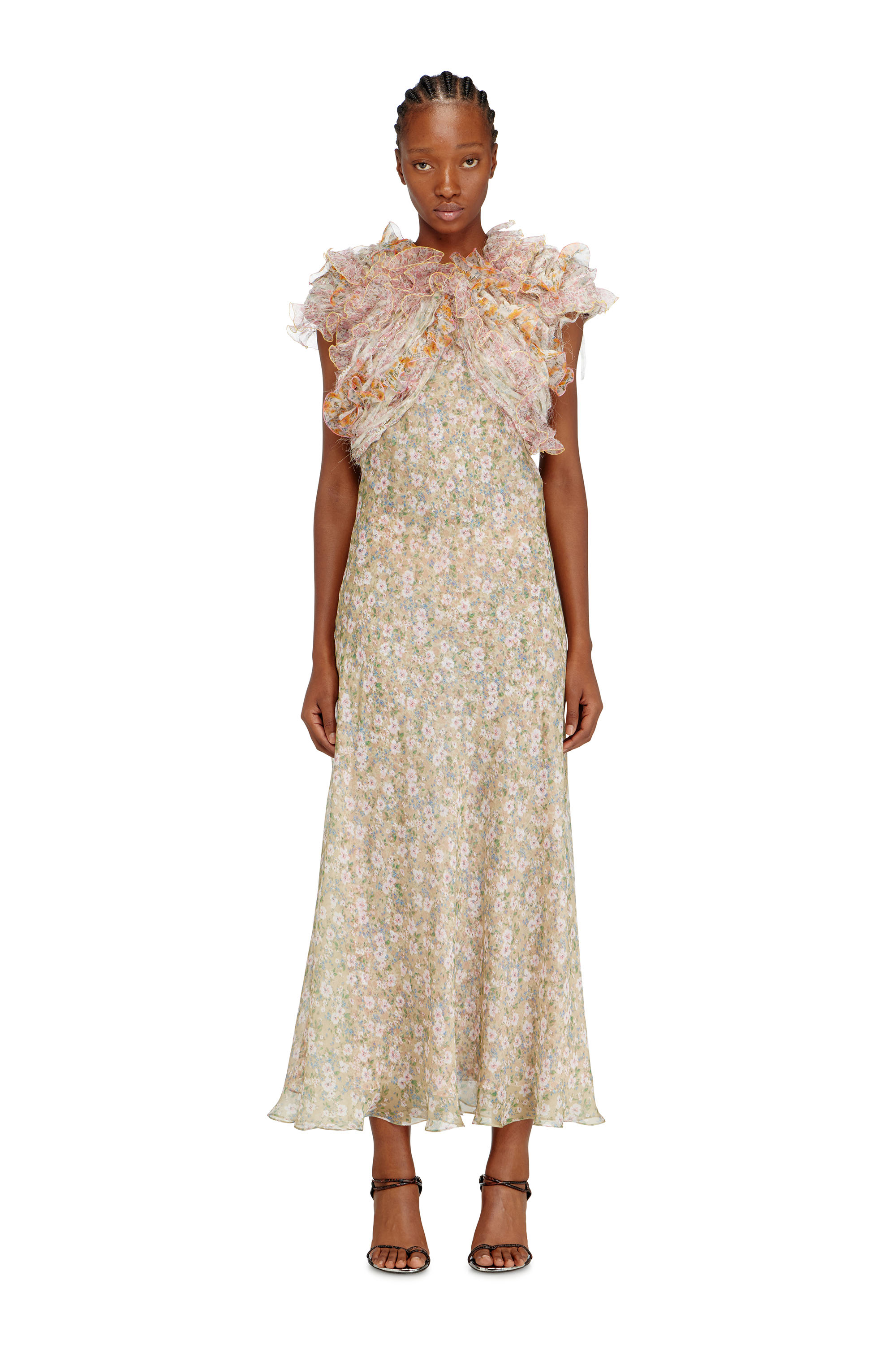 Diesel - D-FIBY, Woman's Silk dress with floral print in Multicolor - 2