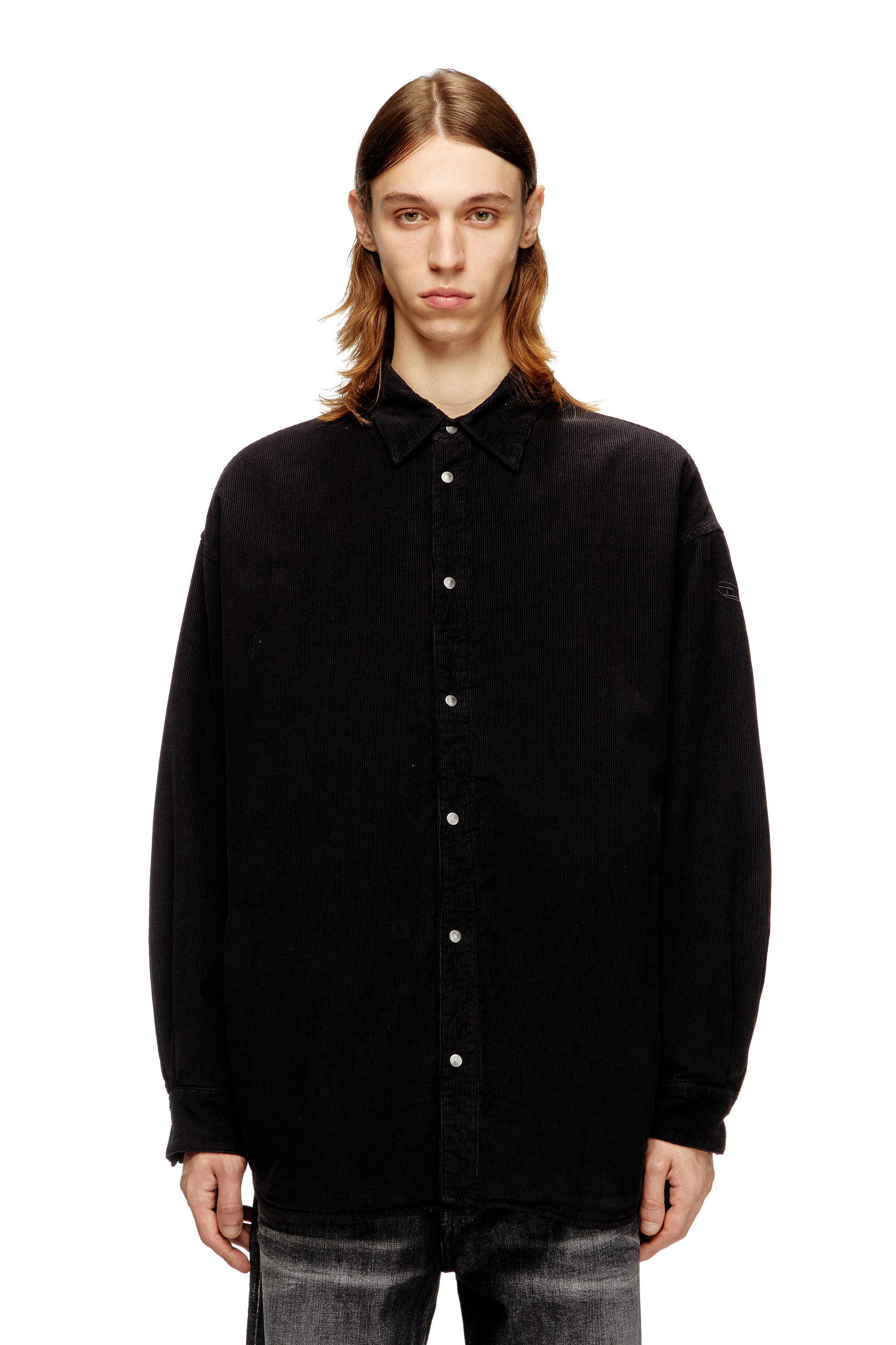 Diesel - S-BAGGY-PADD-HGBK, Man's Cotton shirt with Oval D embroidery in null - 1