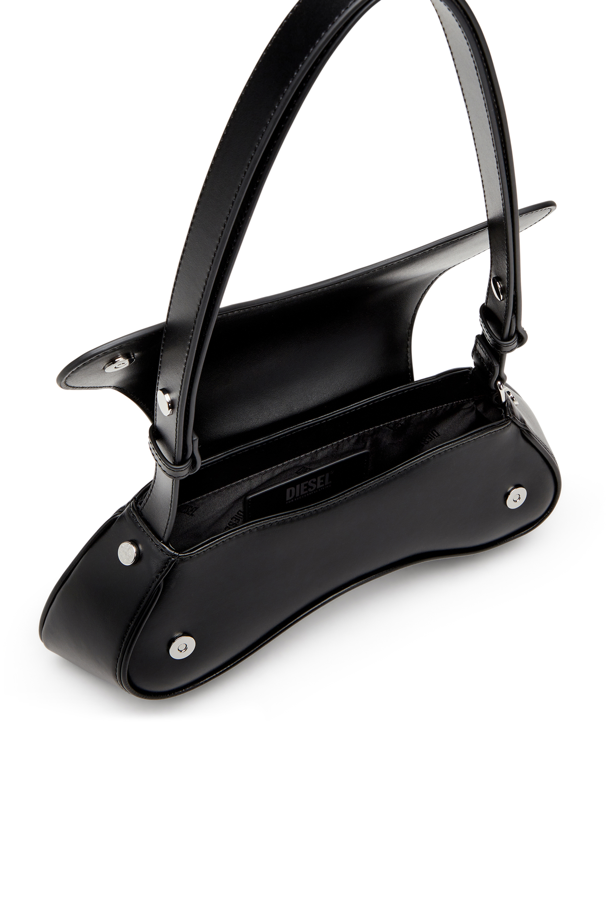 Diesel - PLAY CROSSBODY, Woman's Play-Crossbody bag in semi gloss leather in Grey - 4