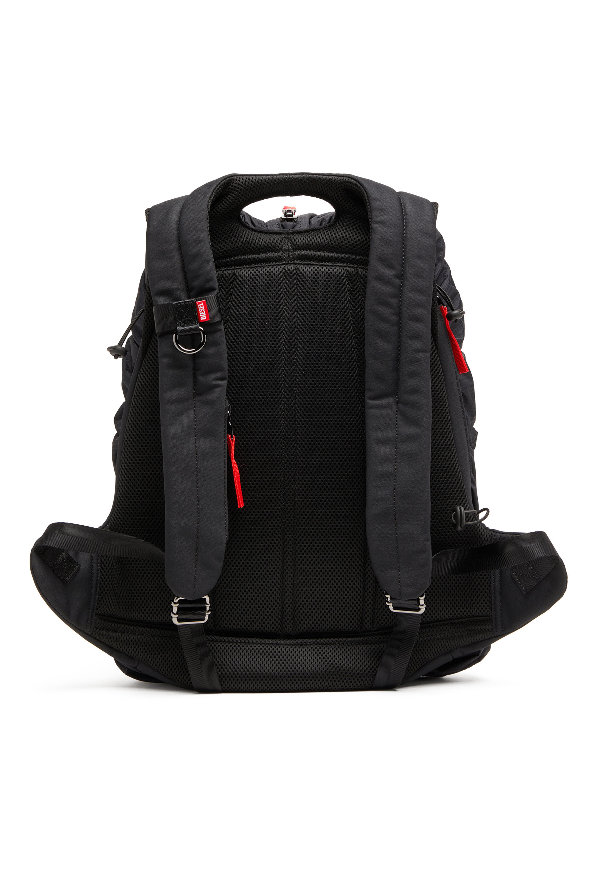 Diesel - ZIP-D BACKPACK X, Unisex Backpack in check-jacquard shell in Black - Image 3