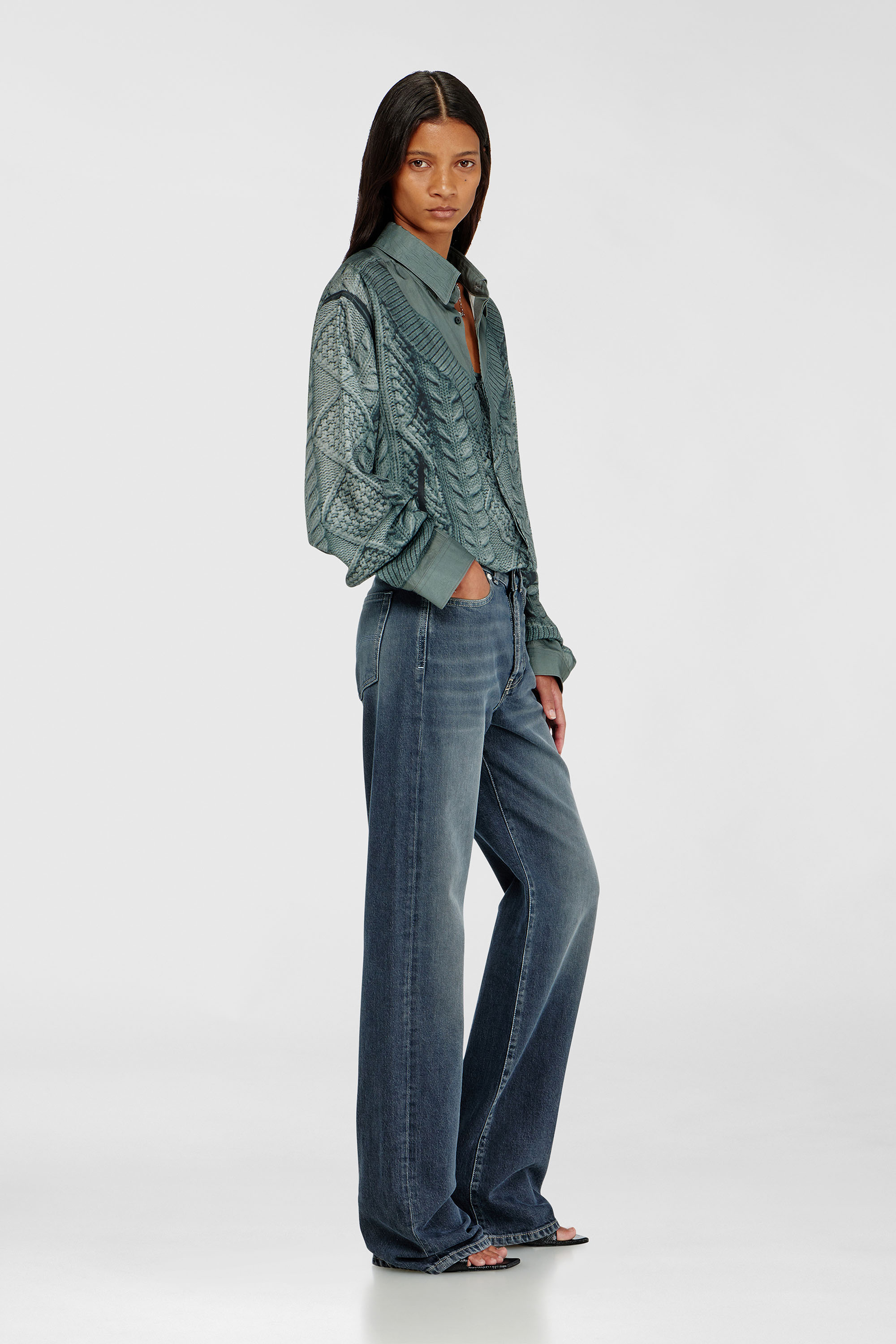 Diesel - Woman's Regular Jeans 1971 D-Sent 007EI, Dark Blue - 2