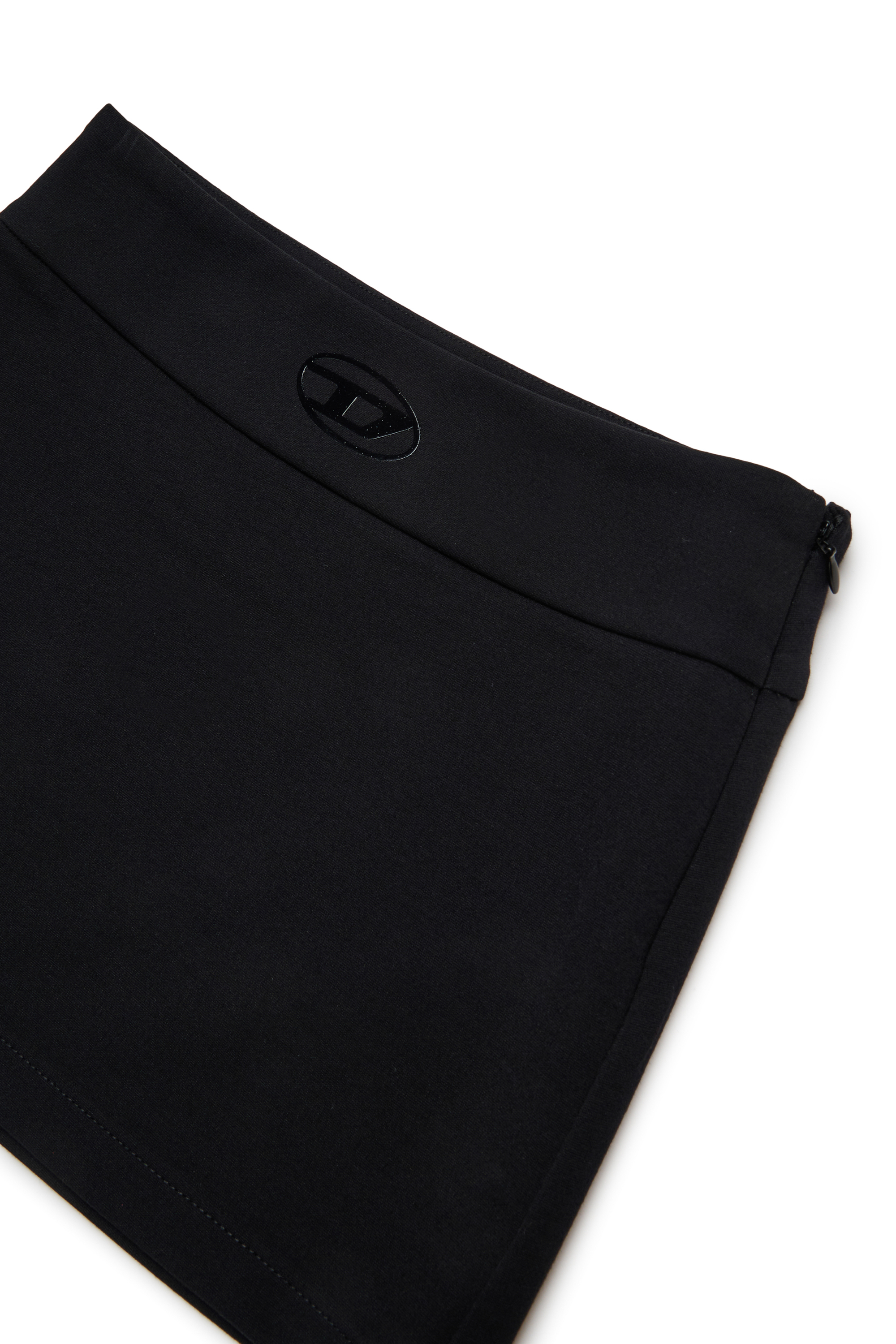 Diesel - GILEA, Woman's Short viscose skirt with logo waistband in Black - 3