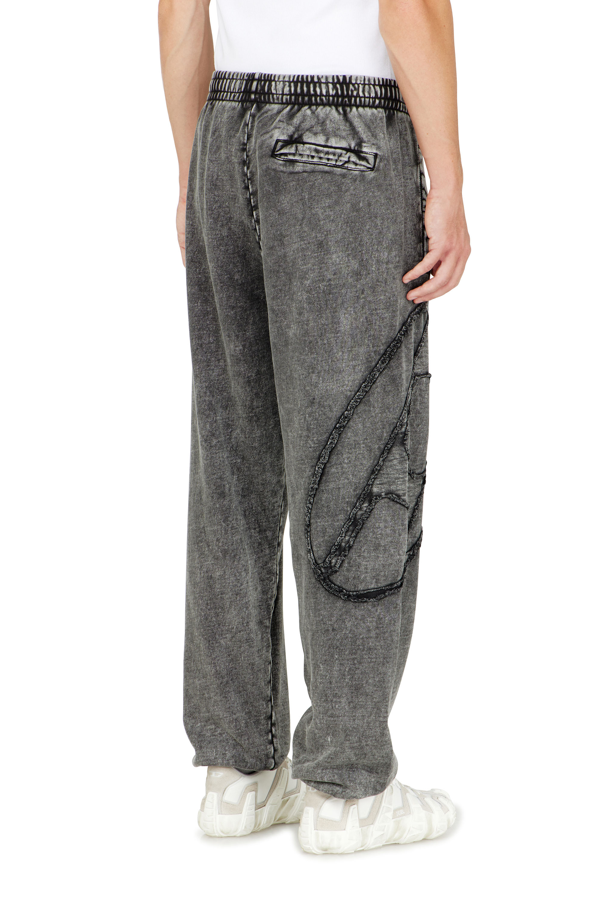Diesel - P-MARKY-DEN, Man's Organic cotton sweatpants with Oval D patch in Dark grey - 3