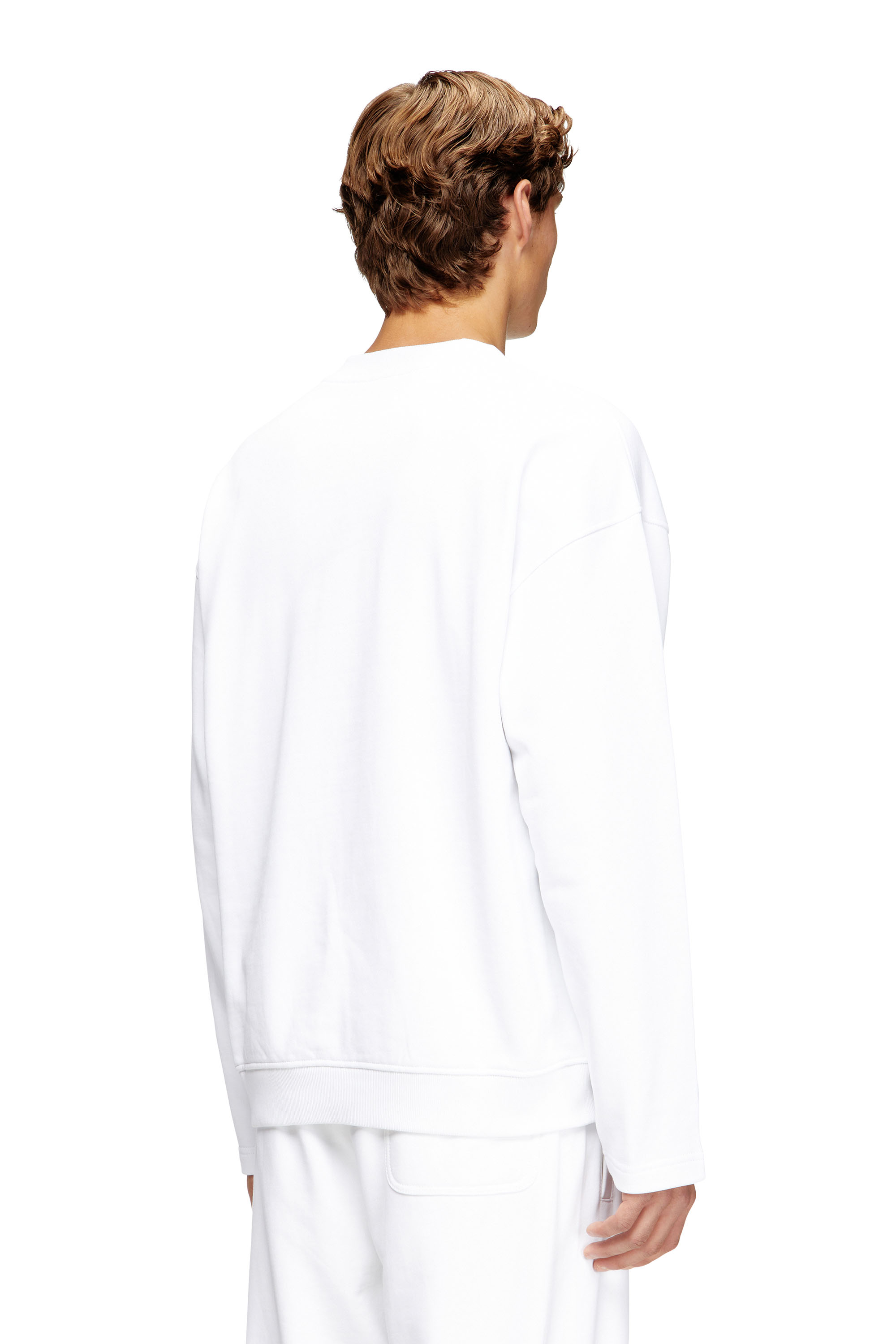 Diesel - S-BOXT-NC-DIV, Man's Crewneck sweatshirt with logo patch embroidery in White - 4