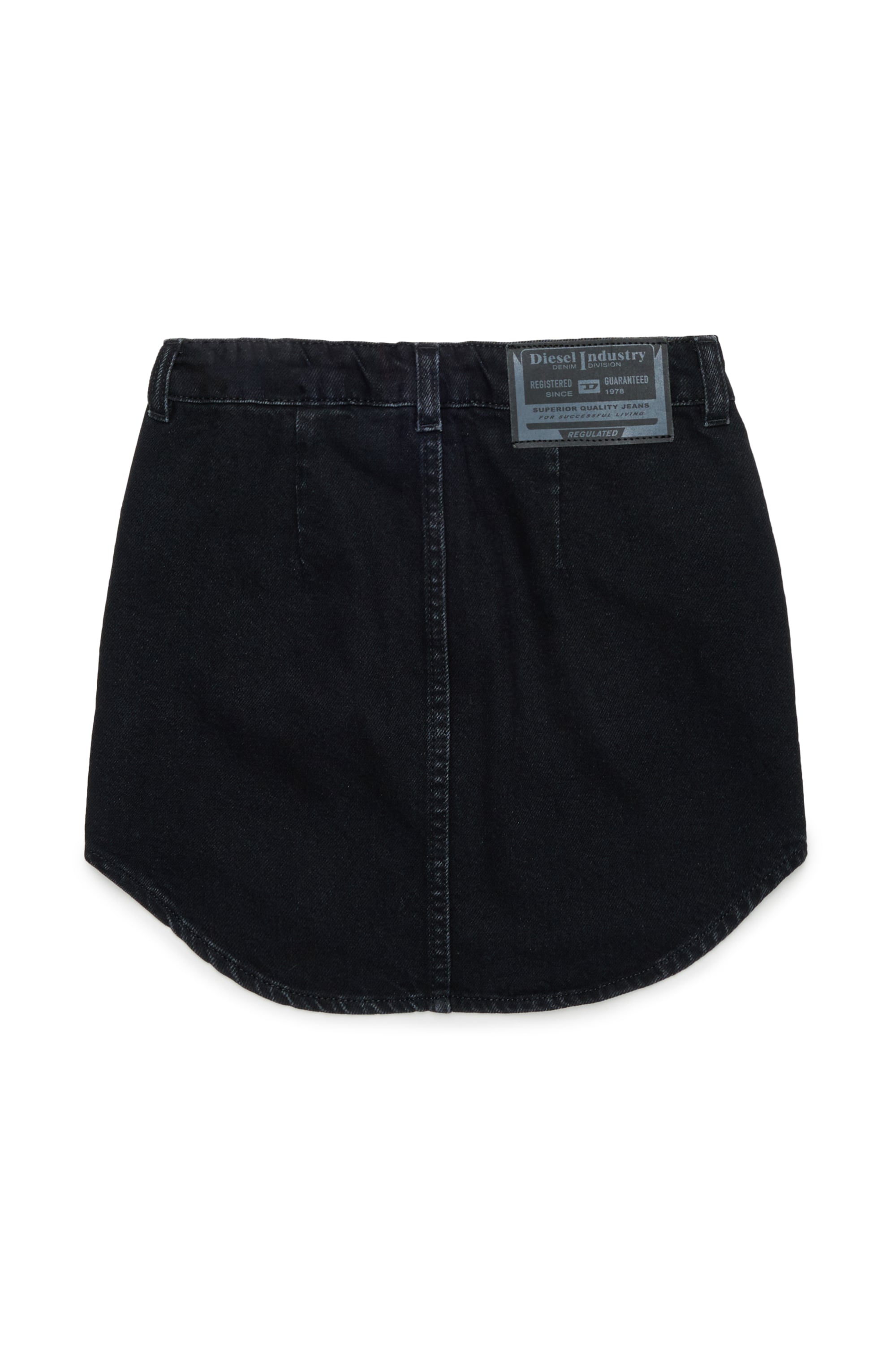 Diesel - GEARD, Woman's Denim mini skirt with curved hem in Black/Dark grey - 2