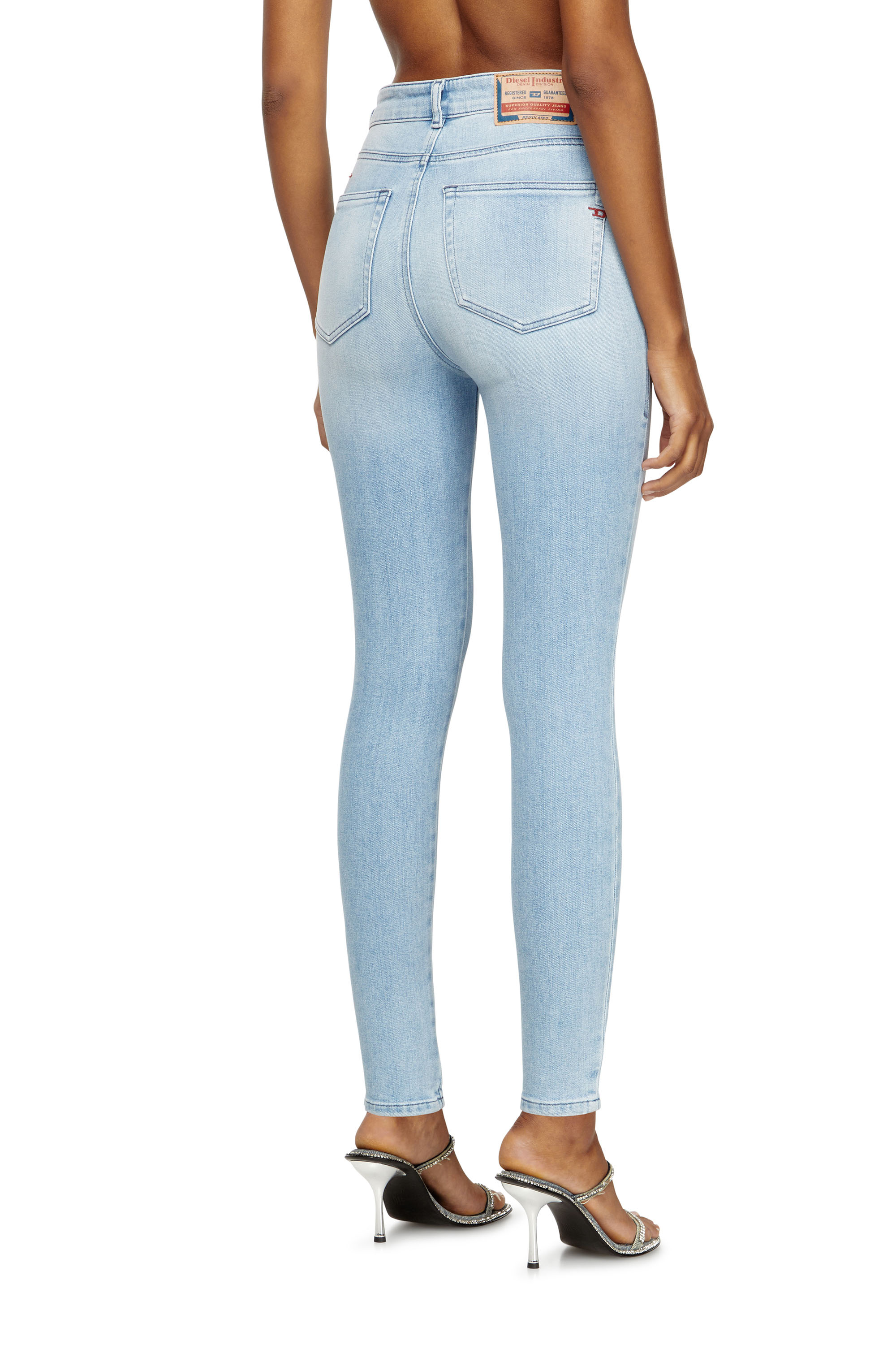 ★DIESEL★ 1984 Slender High Skinny Denim Pants Light Blue A Diesel® SLANDY-HIGH 1984 | Women's High-Rise Skinny Jeans