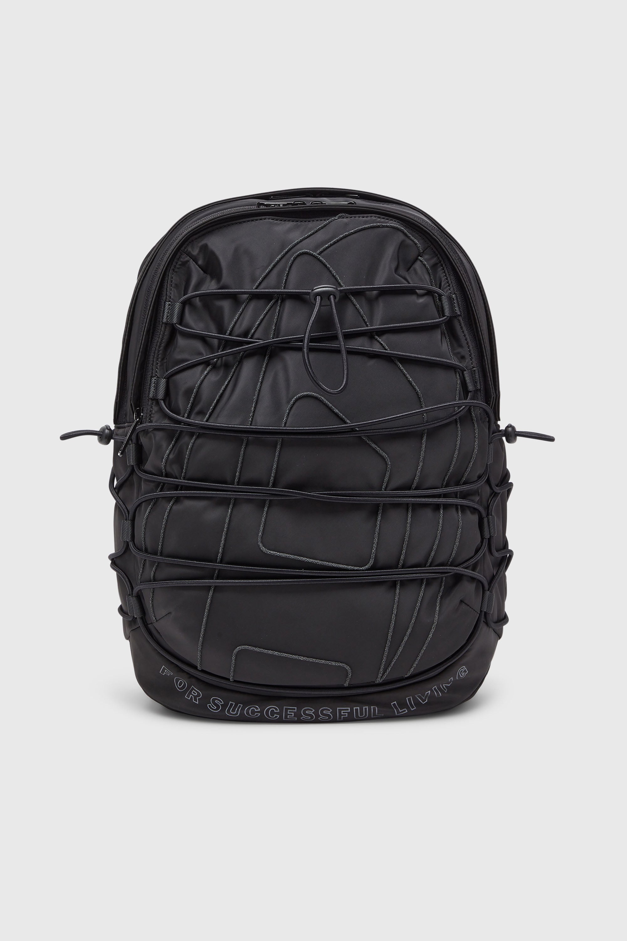 Diesel - TECH-D BACKPACK X, Unisex's Tech-D - Backpack with bungee cords and reflective details in Black - 1