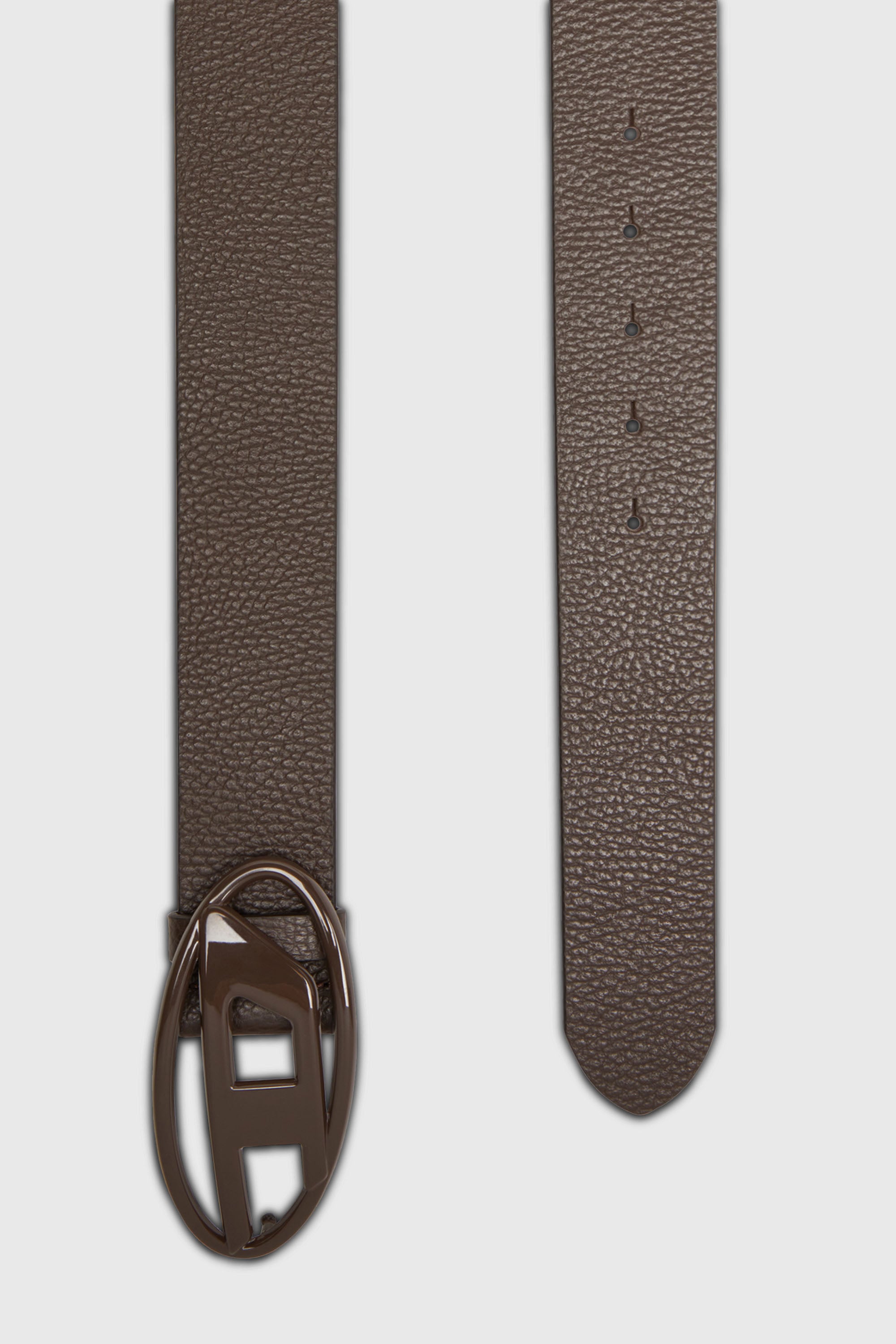 Diesel - B-1DR, Unisex's 4cm leather belt with matte Oval D buckle in Brown - 2