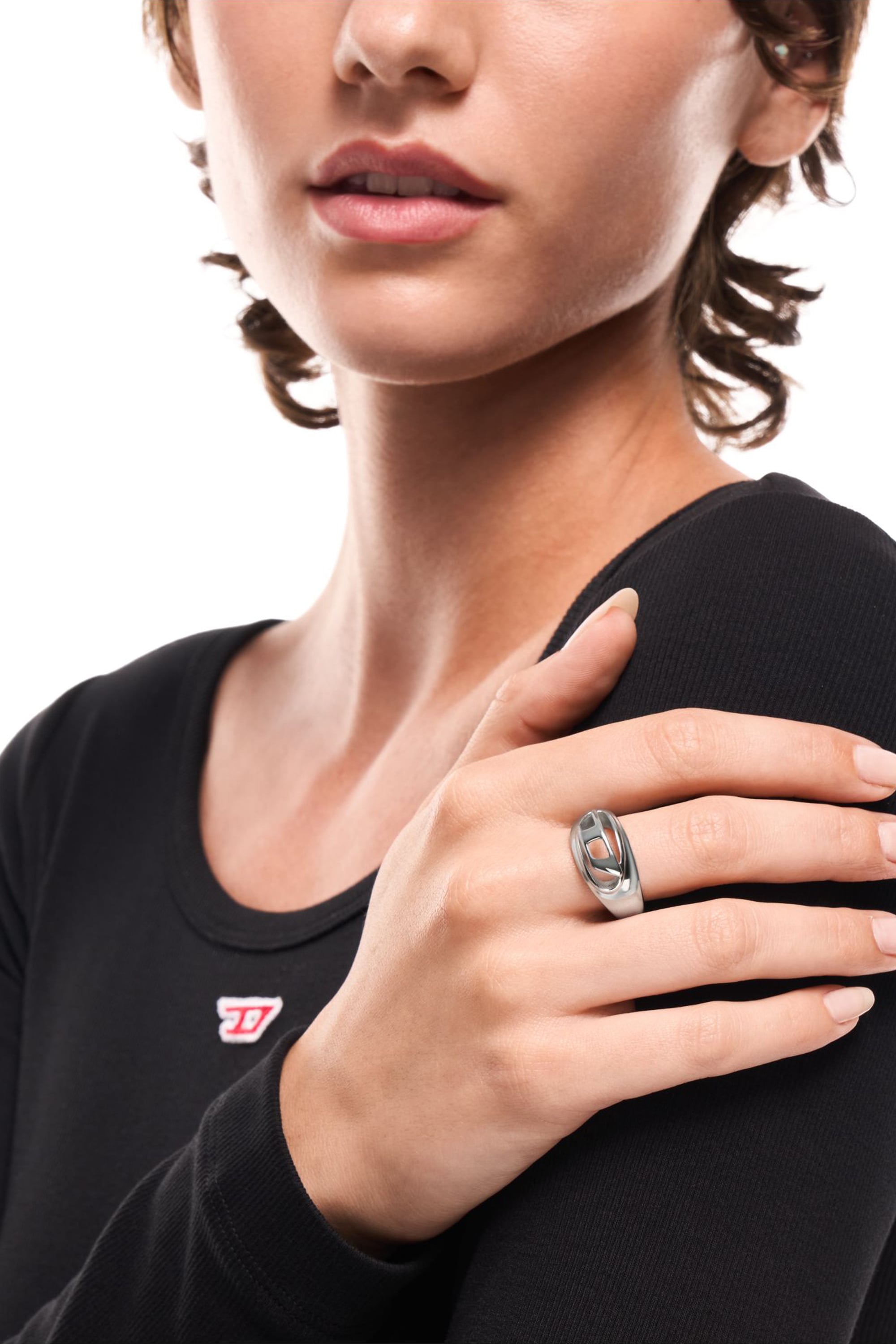 Diesel - DX1715040, Unisex's Stainless Steel Band Ring in Silver - 4