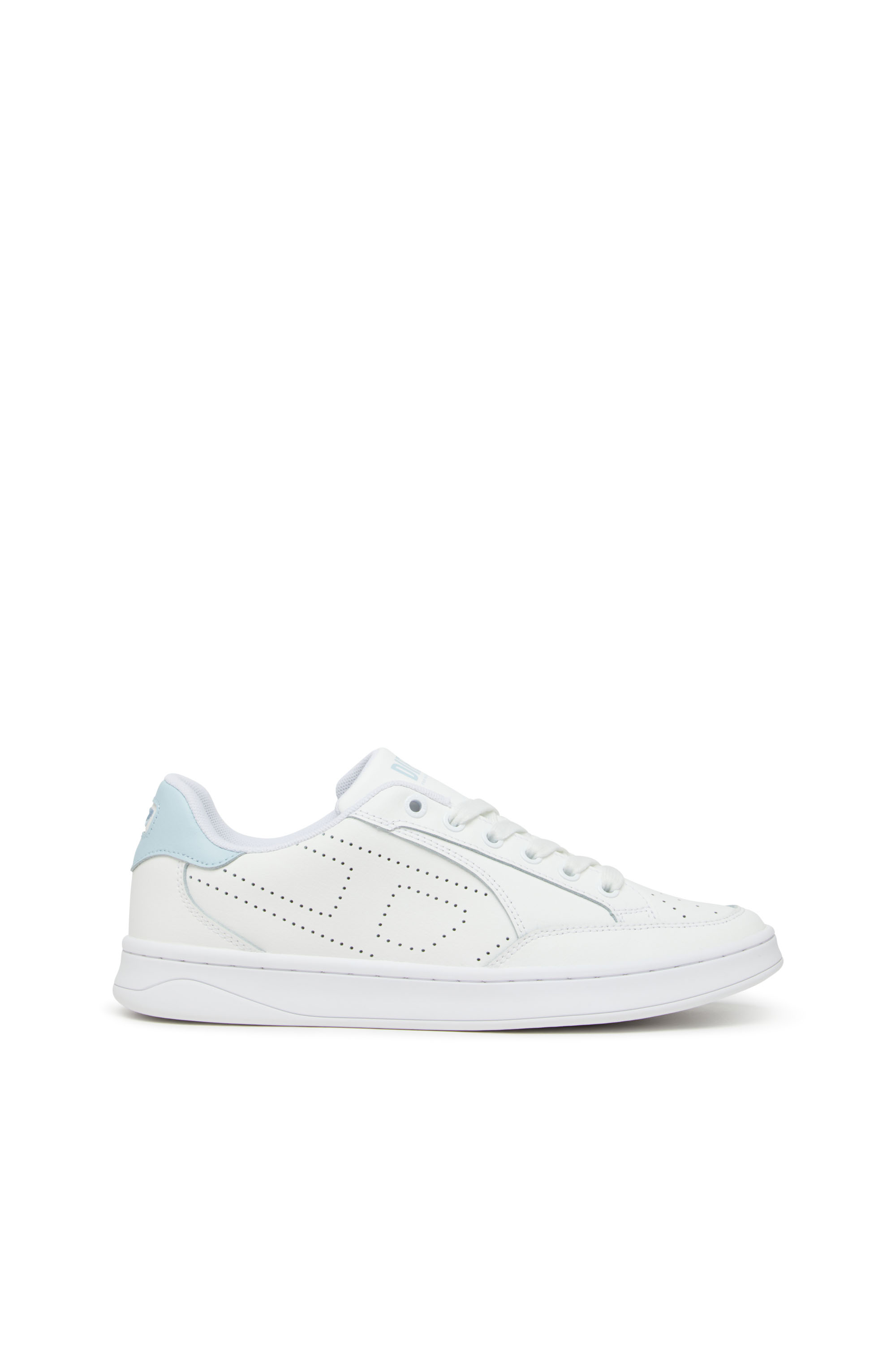 Diesel - S-DAKOTA LOW W, Woman's S-Dakota-Leather sneakers with perforated logo in White/Blue - 1