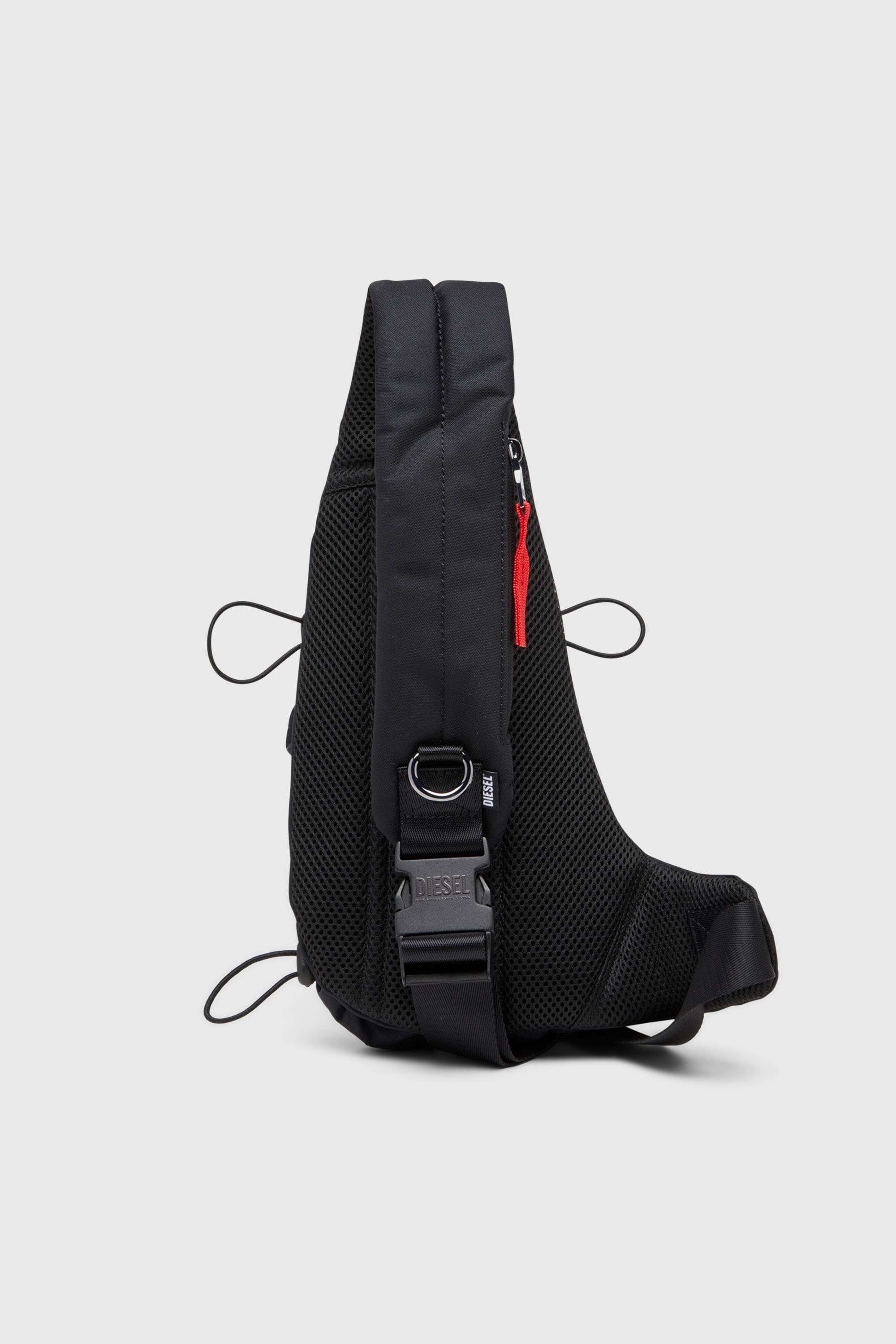 Diesel - ZIP-D CROSSBODY X, Man's Zip-D-Sling bag in check-jacquard shell in Black - 2