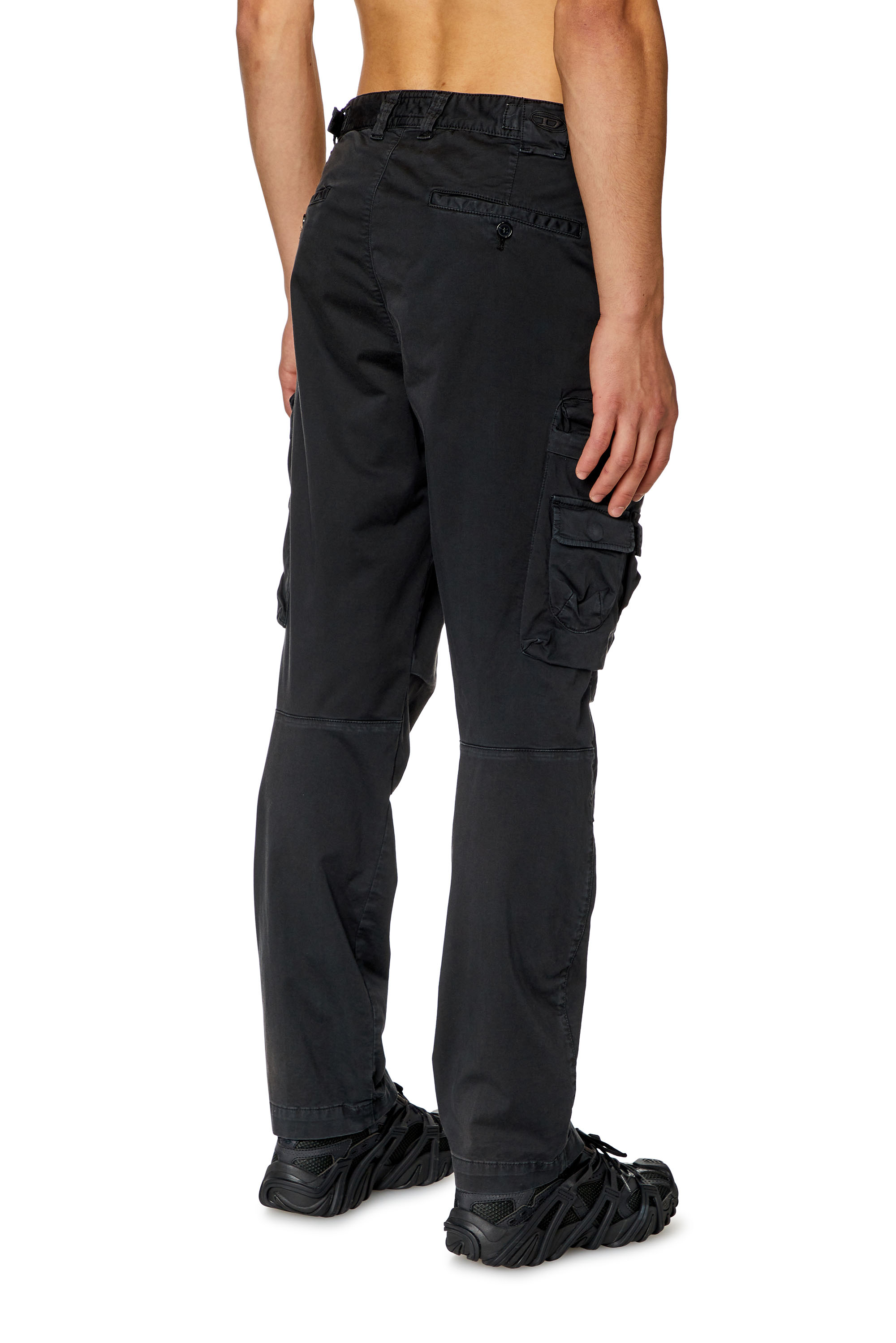 【AAKE】TIMES CARGO PT Men's Faded cargo pants in stretch cotton | Black | Diesel