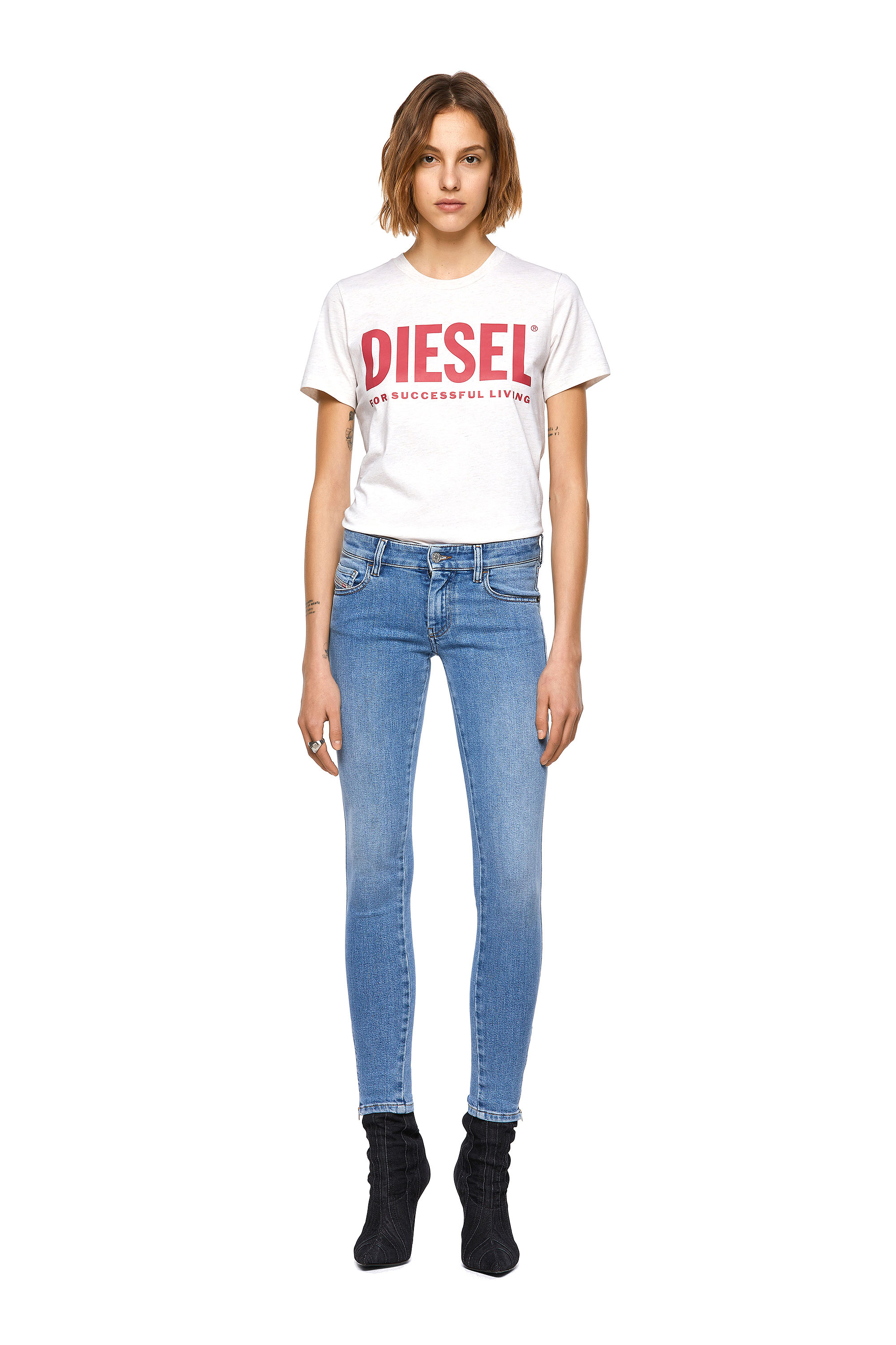 Diesel - 2018 SLANDY-LOW 009ZY Super skinny Jeans, Light Blue - Image 5